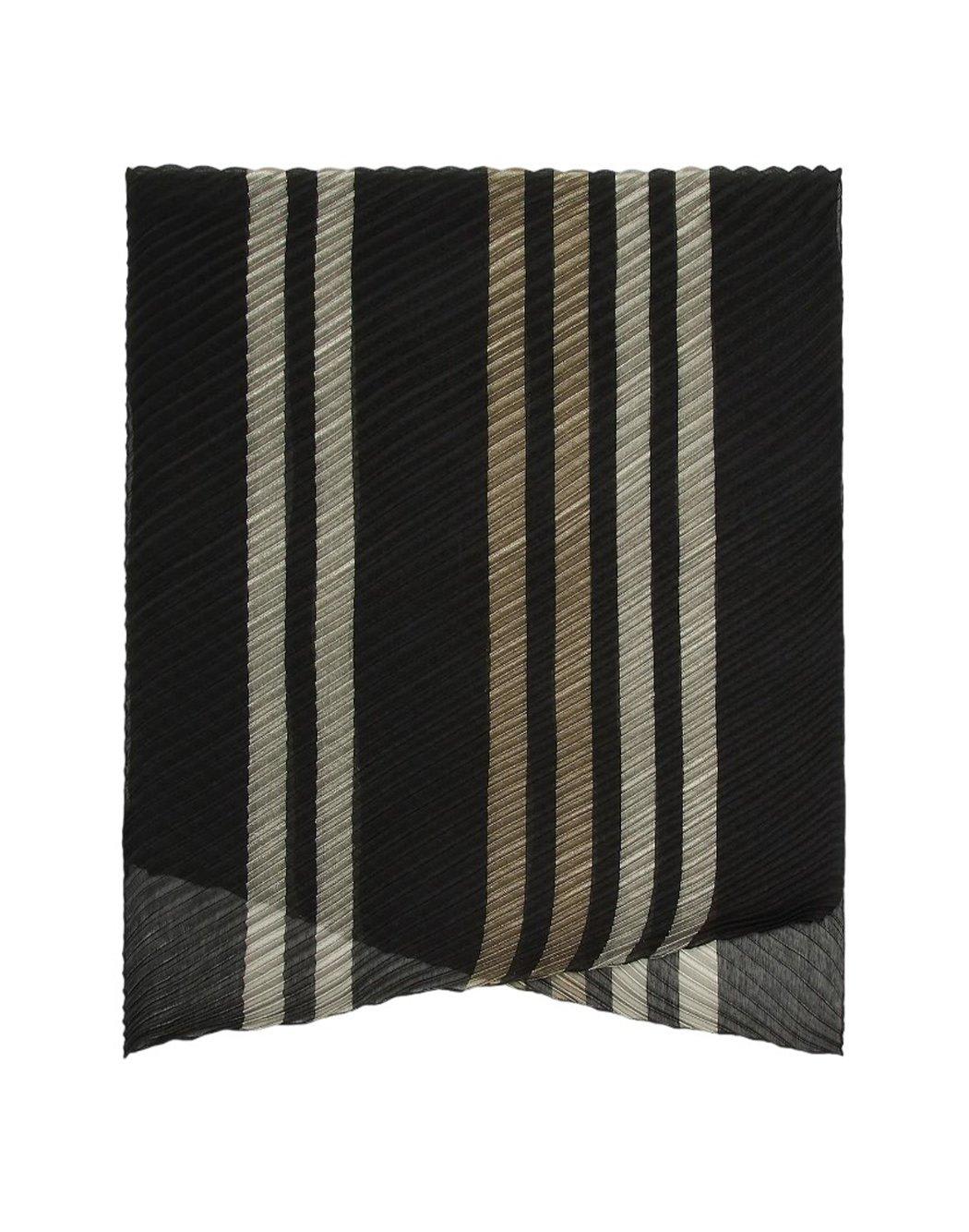 Striped Pleated Scarf