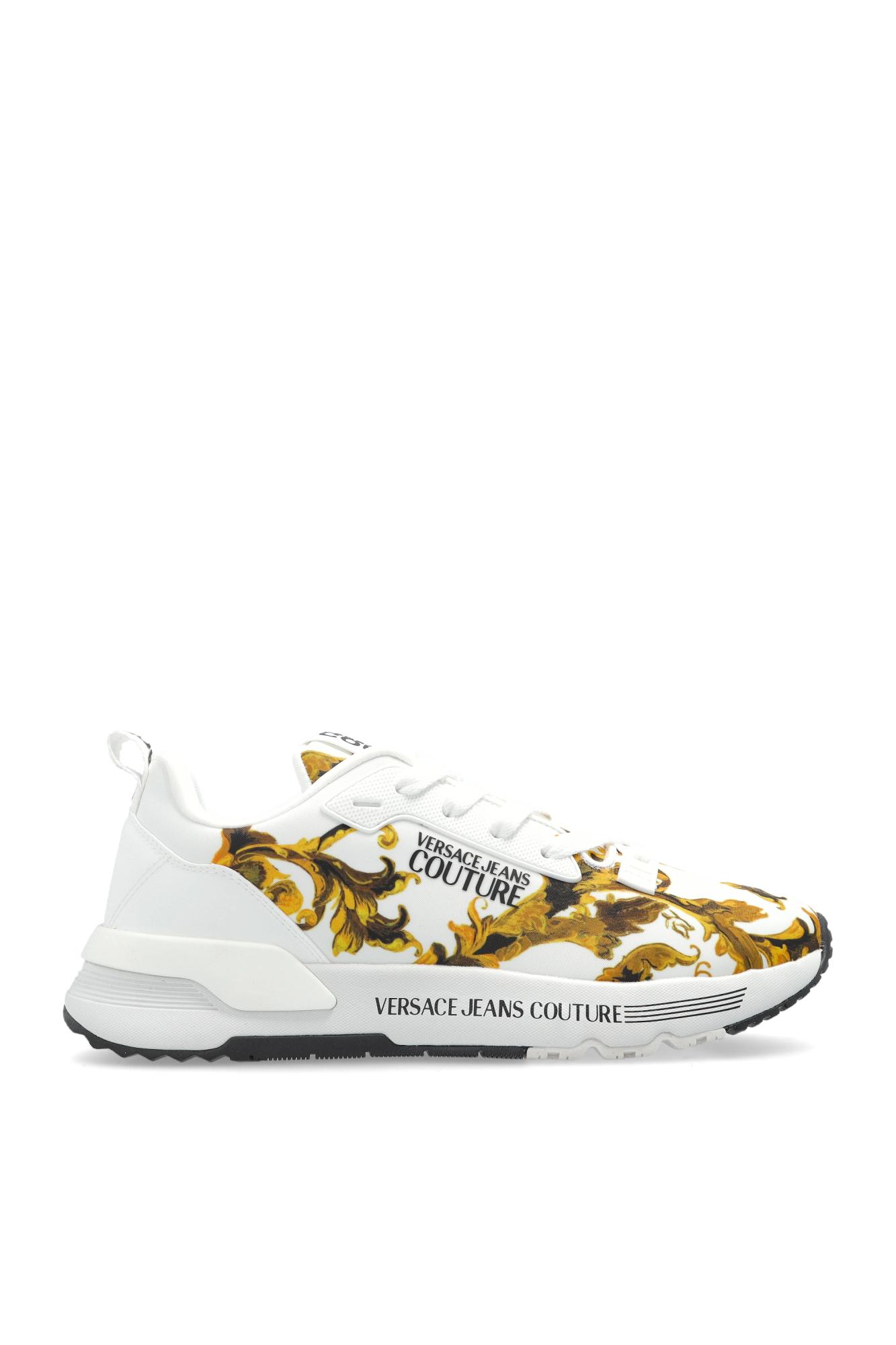 Versace Jeans Couture Sports Shoes With Barocco Print In White