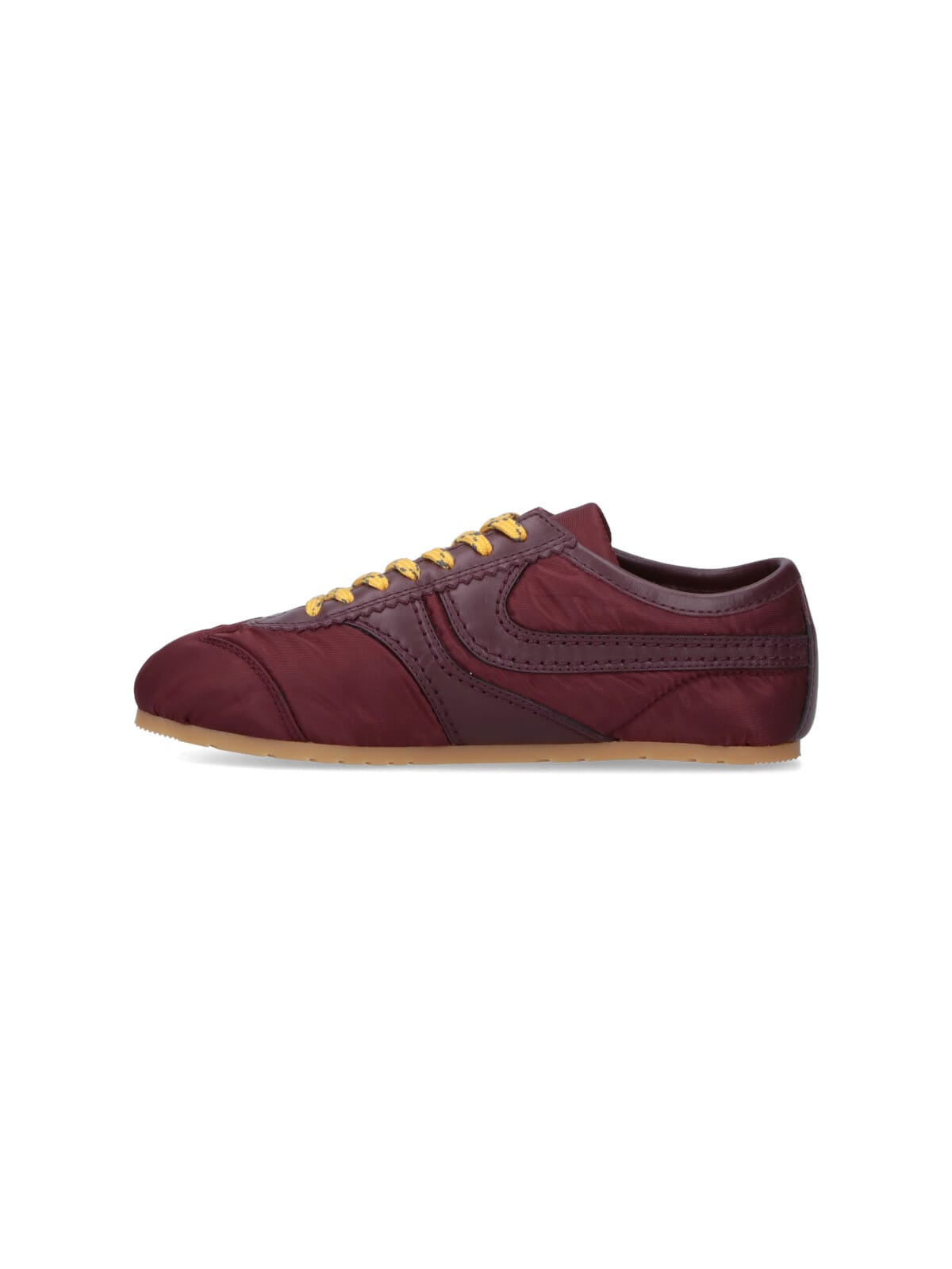 Dries Van Noten Low-top Nylon Running Sneakers With Leather Inserts In Purple