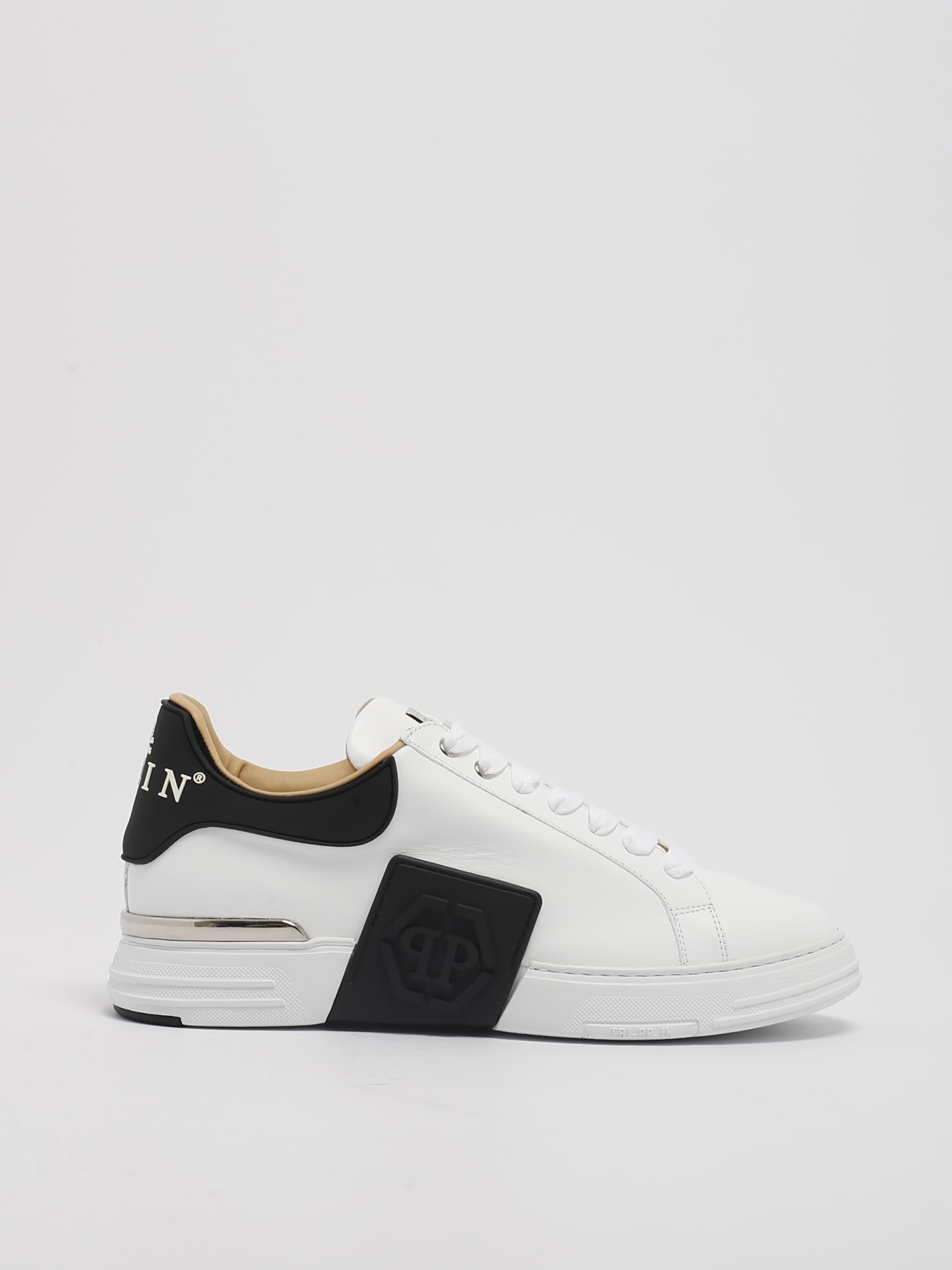 Shop Philipp Plein Lo-top Sneaker Hexagon Sneaker In Bianco