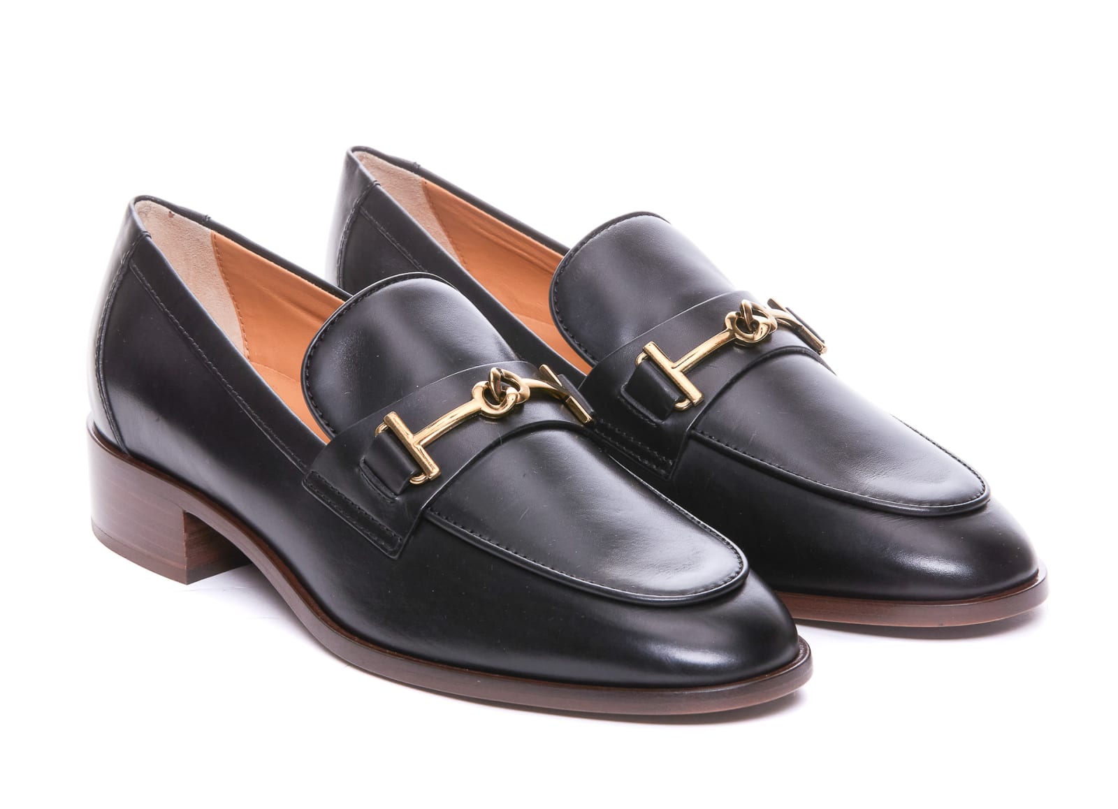 Shop Tod's Leather Loafers In Black