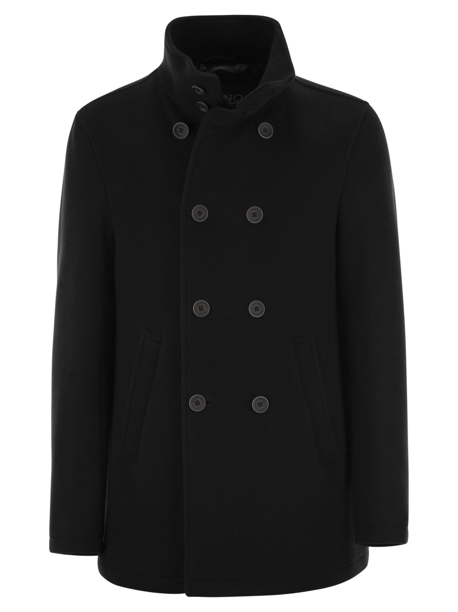 Shop Herno Virgin Wool Coat In Black