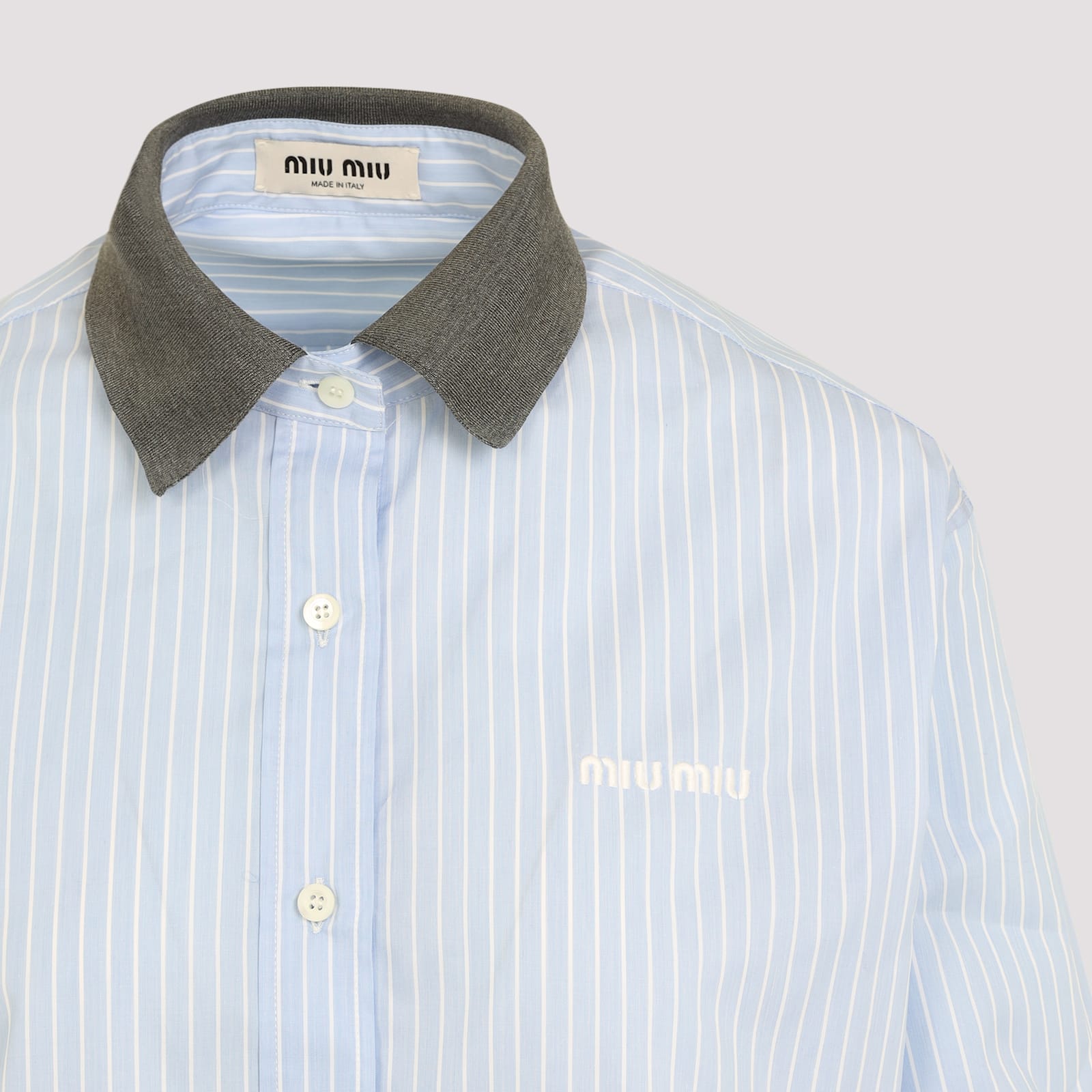 Miu Miu Shirt In Cielo Bianco