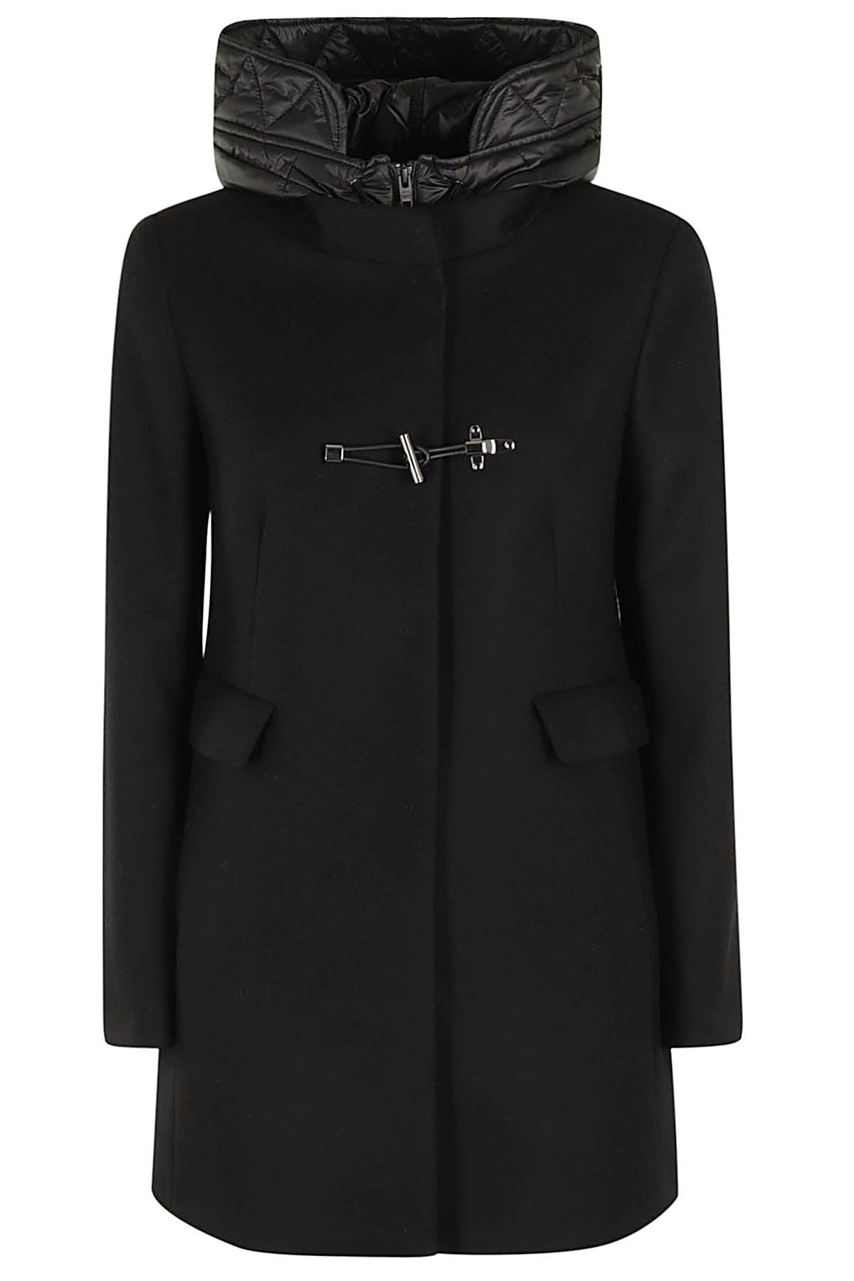 Shop Fay Toggle Coat Db Front Nylon In Nero