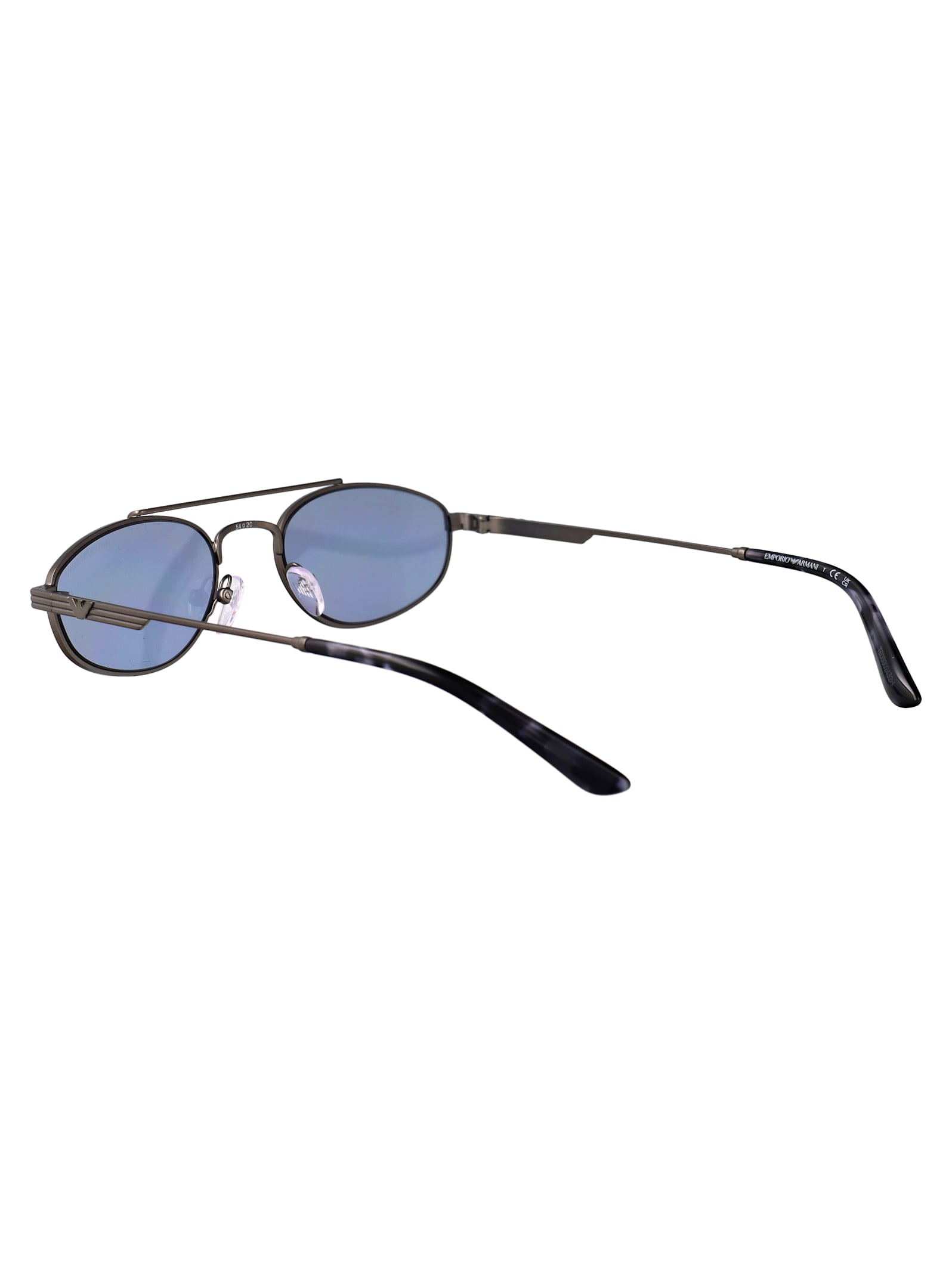 Emporio Armani Gunmetal Opaco Metal Sunglasses In Black
