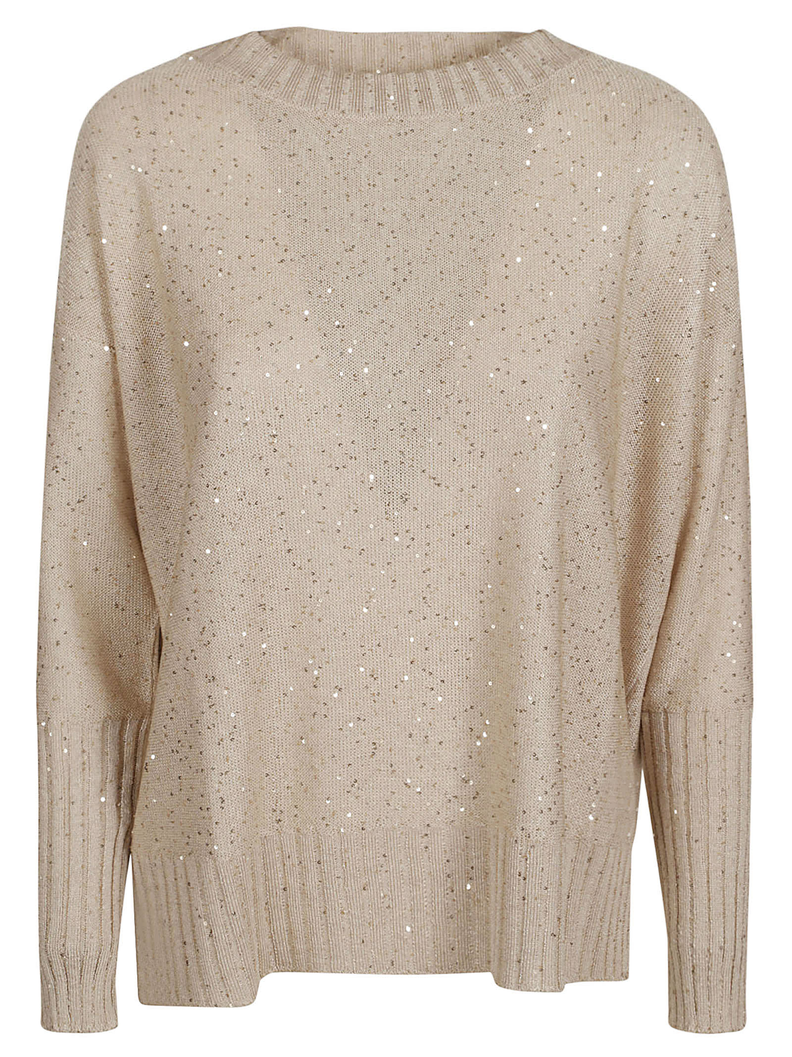Shop Lorena Antoniazzi Glittery Sweater In Light Beige