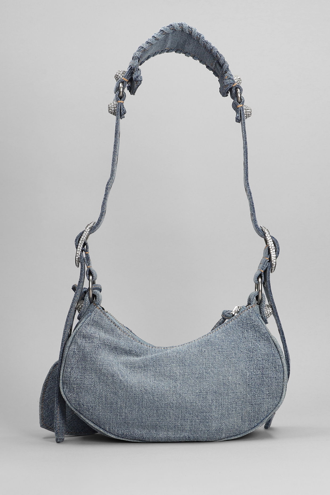Balenciaga Le Cagole Xs Shoulder Bag In Blue Cotton In Blue