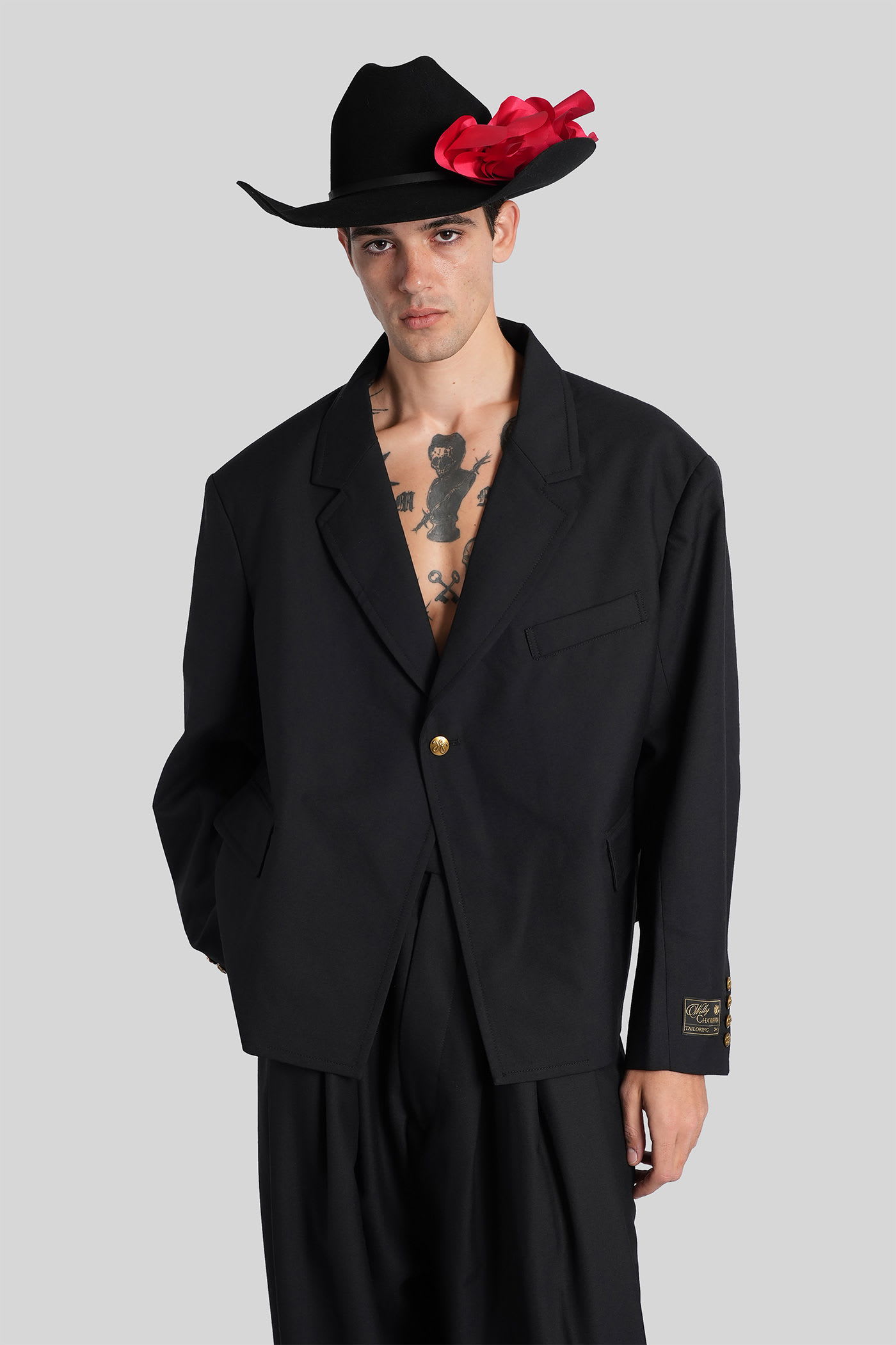 Willy Chavarria Blazer In Black Wool In Black