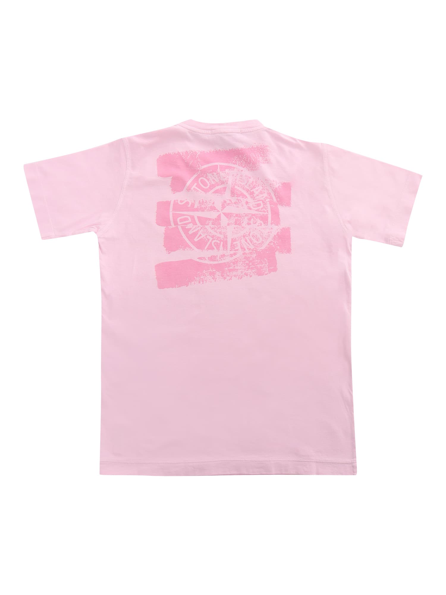 Shop Stone Island Junior Pink T-shirt With Prints