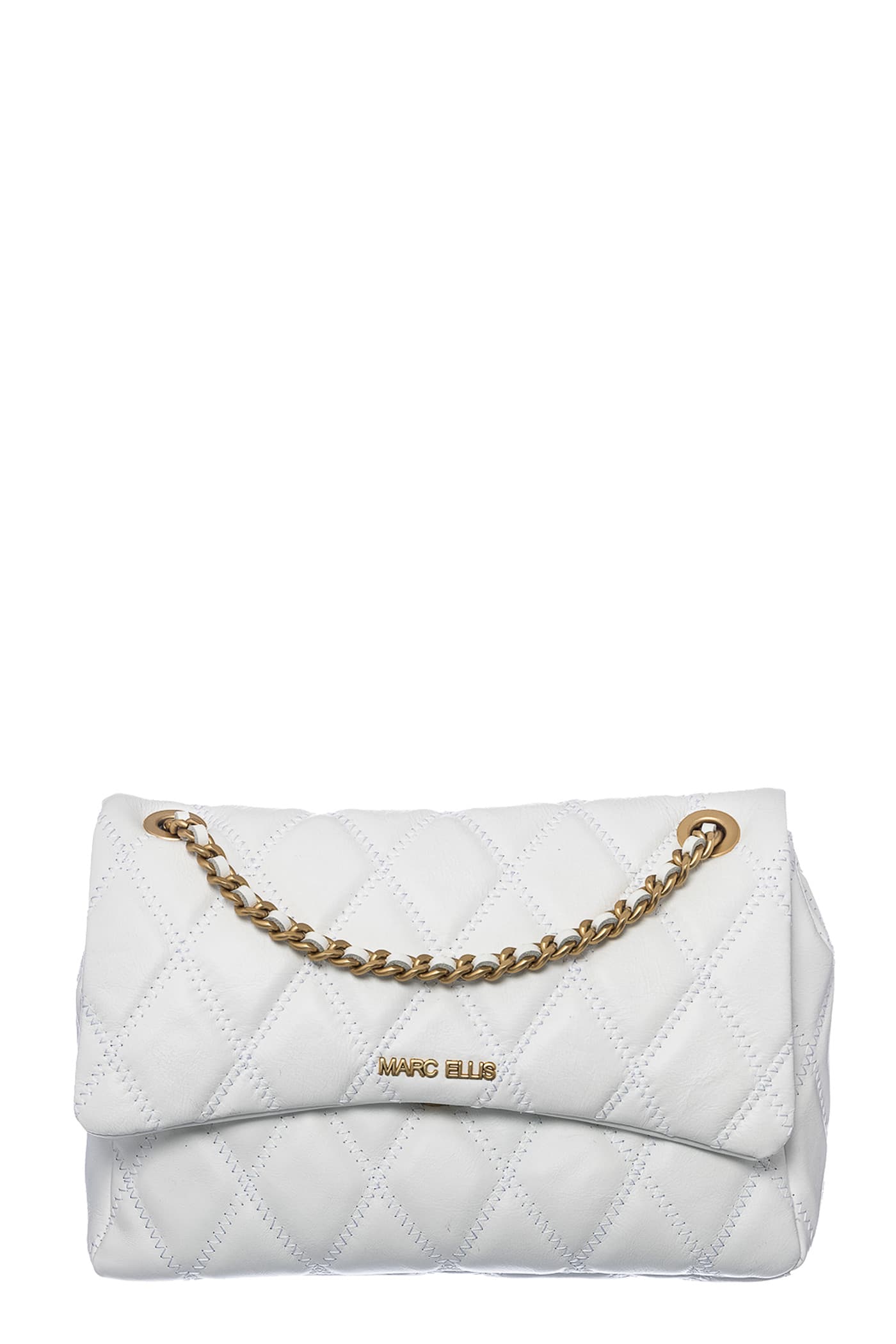 Marc Ellis Desdemona L Shoulder Bag In White Leather