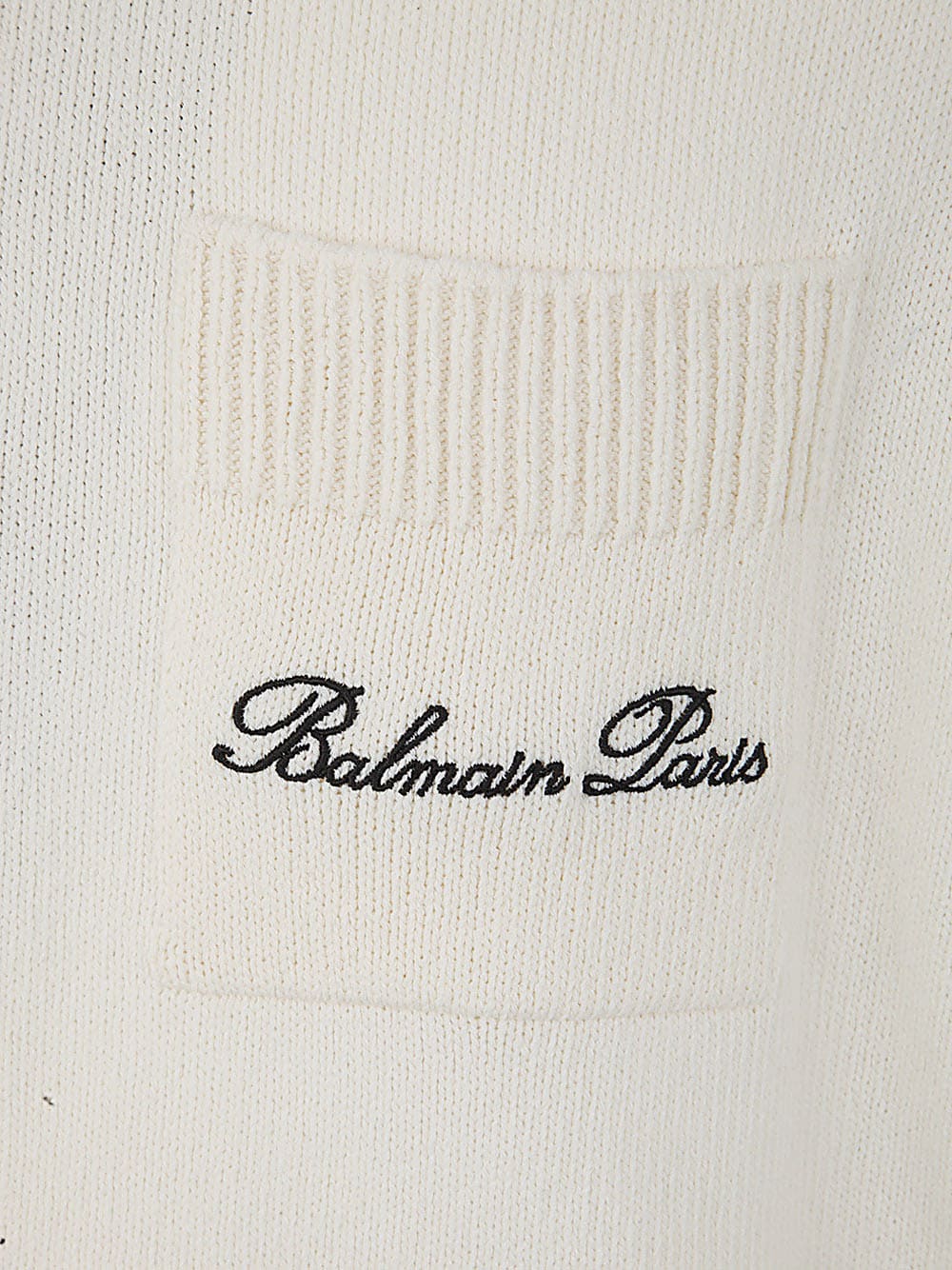 Shop Balmain Signature Cotton Polo In Gmt Naturel Noir