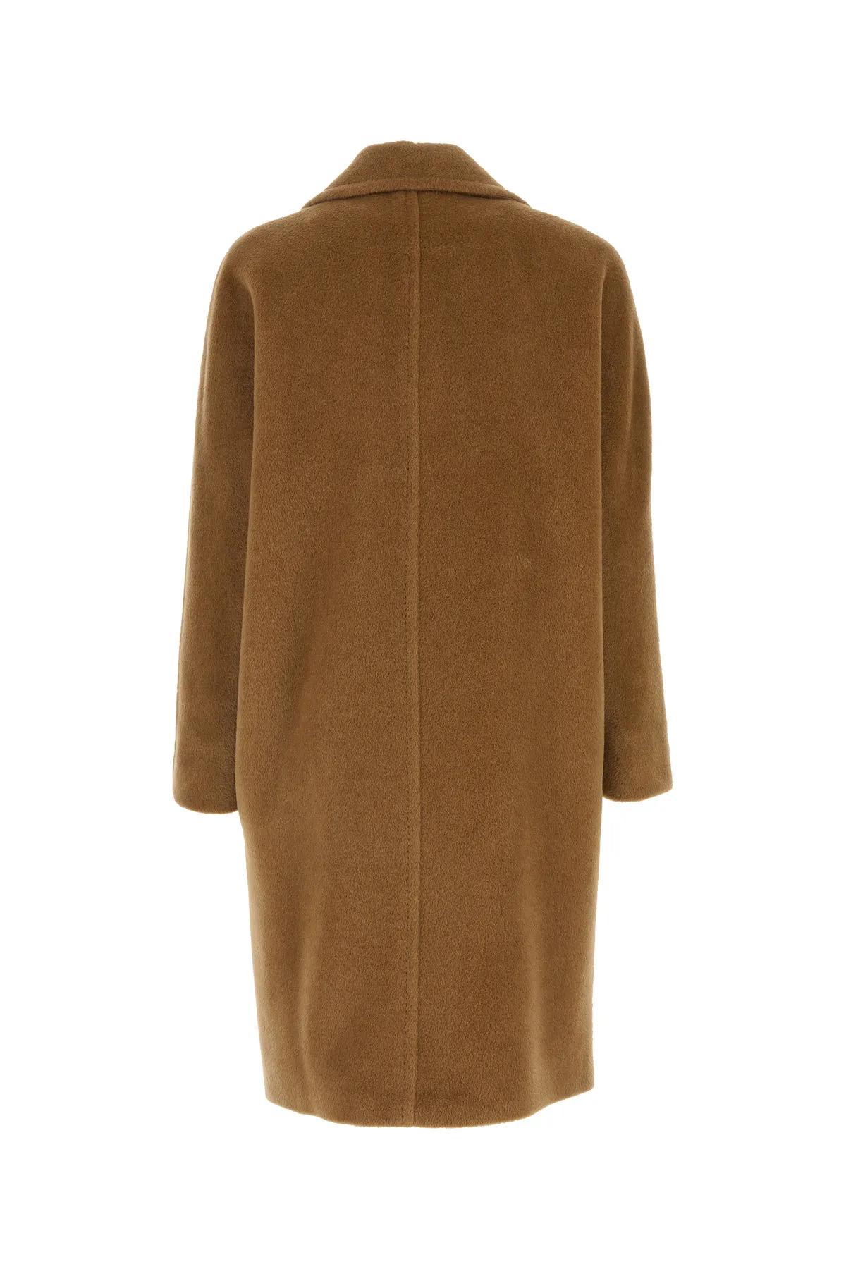 Shop Max Mara Caramel Alpaca Blend Sidney Coat In Cammello