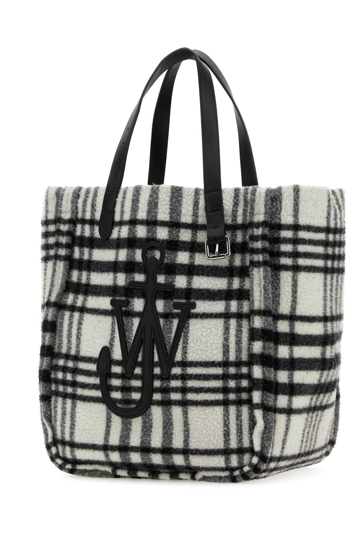 Shop Jw Anderson Embroidered Fabric Shopping Bag In Blackwhite