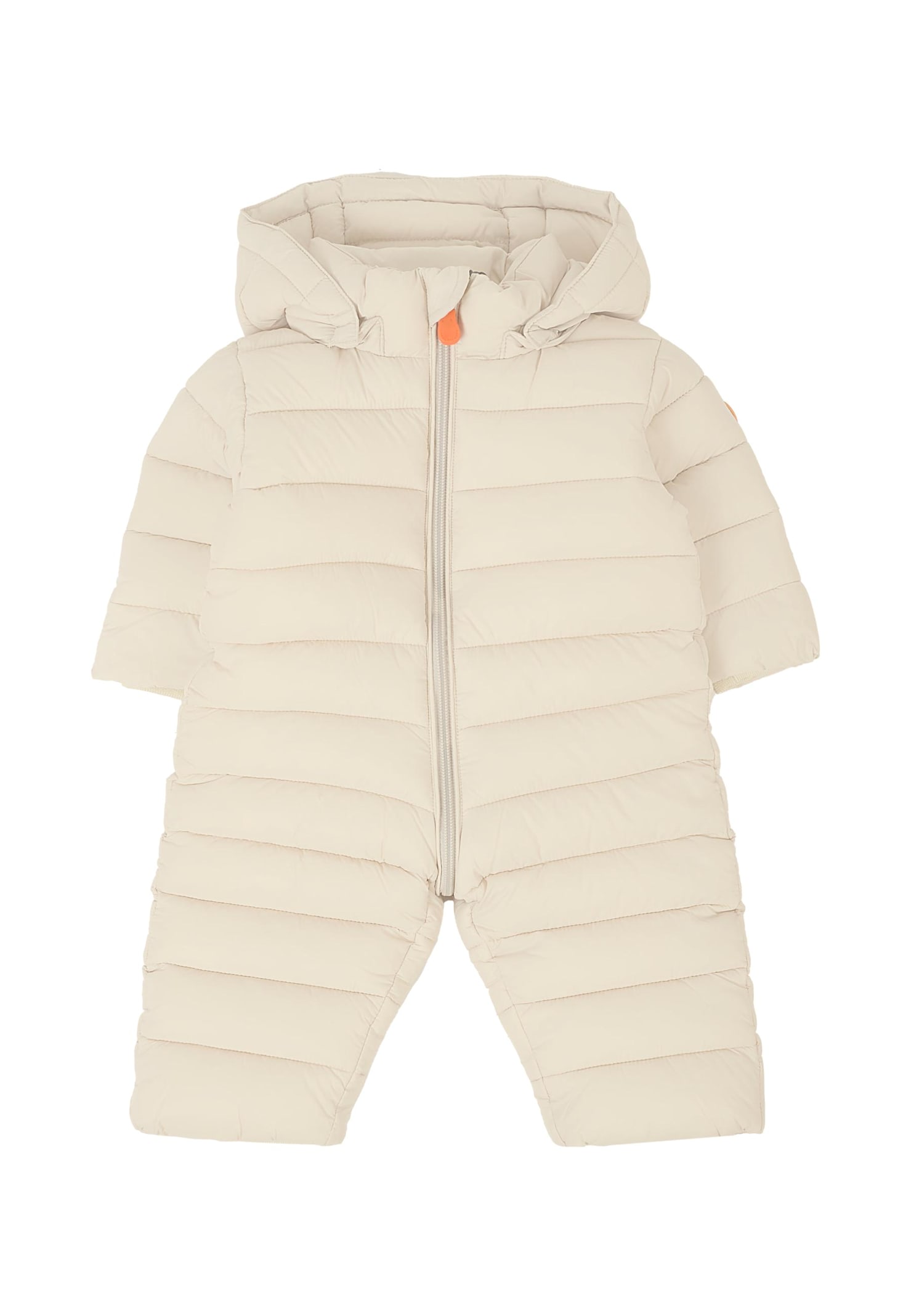 Save The Duck Beige Down Jacket For Babykids With Logo In Neutral