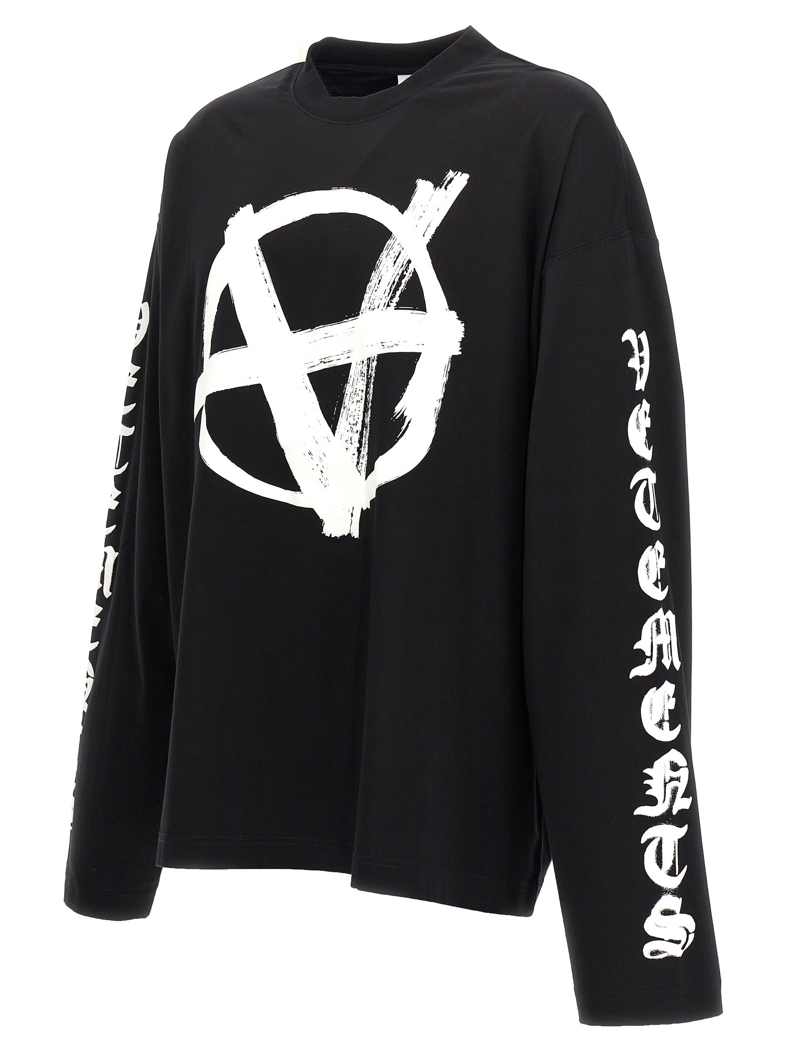 Shop Vetements Double Anarchy T-shirt In White/black