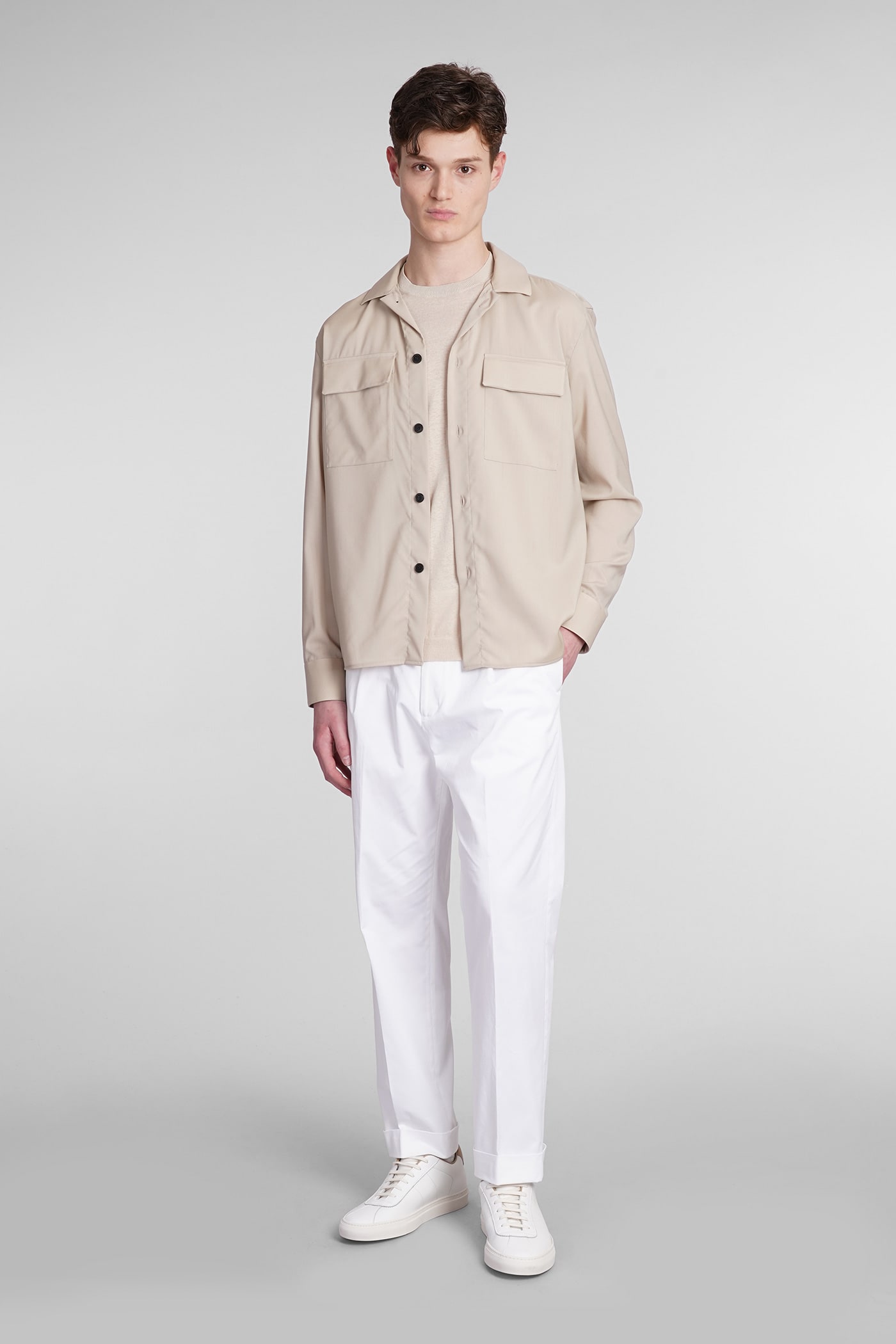 Shop Low Brand Kim Pants In White Cotton