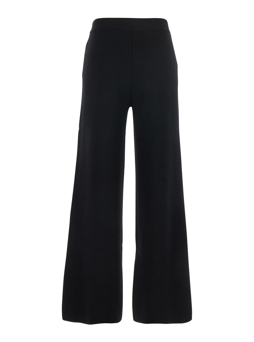 P.a.r.o.s.h Black Pants With High Elastic Waist In Wool And Cashmere Woman In Black