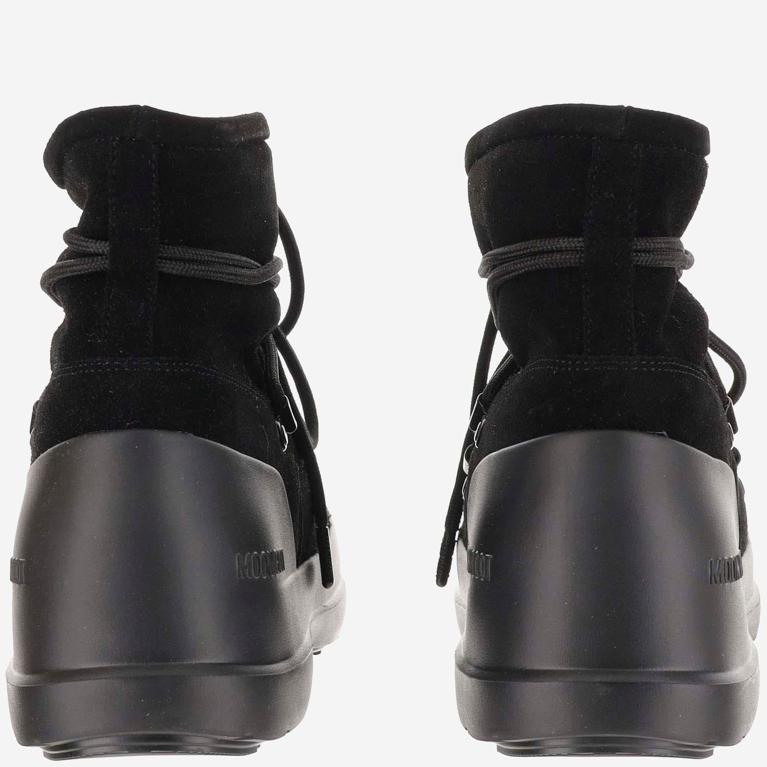 Shop Moon Boot Lace-up Leather  In Black