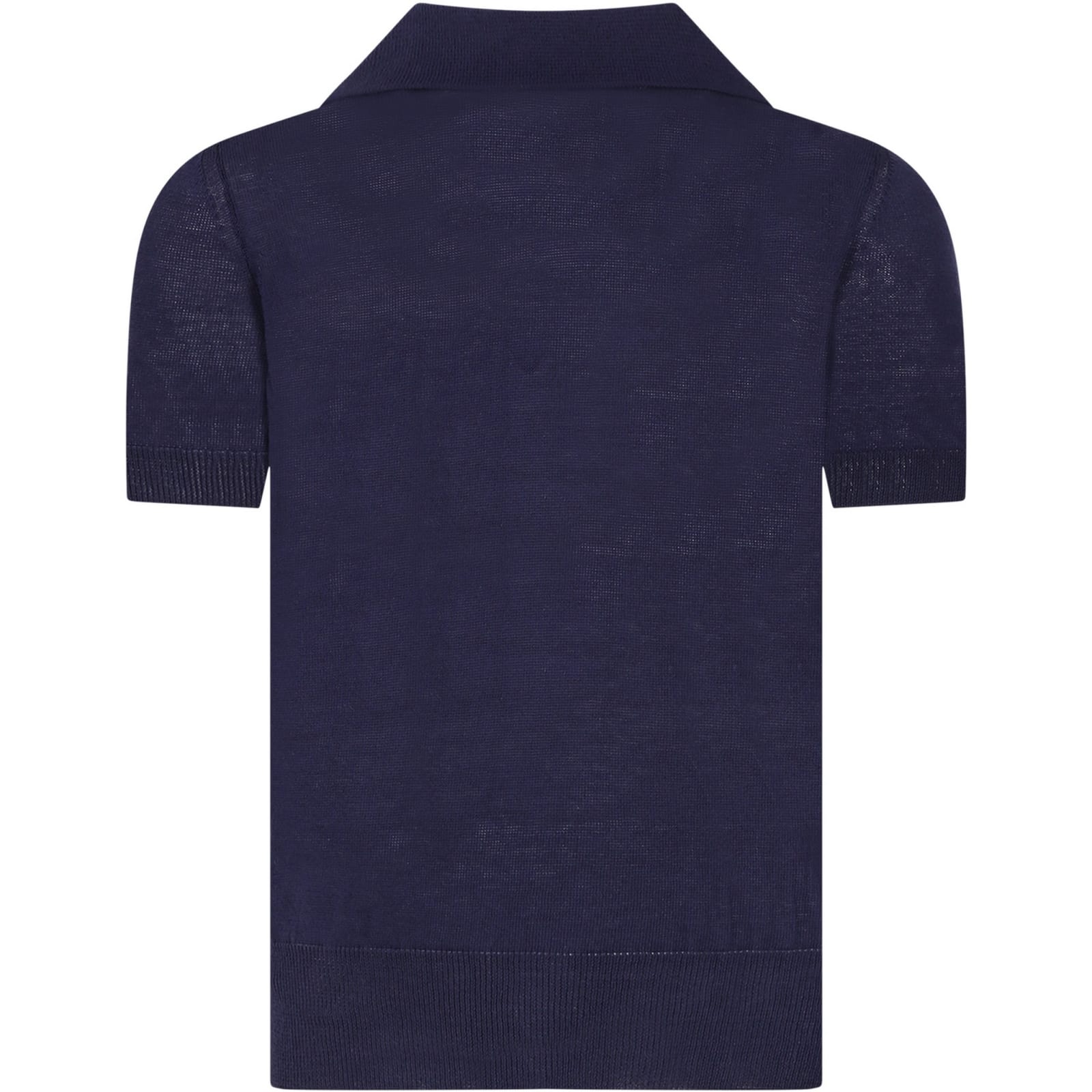 Shop Neil Barrett Blue Polo Shirt With Iconic Thunderbolt For Boy