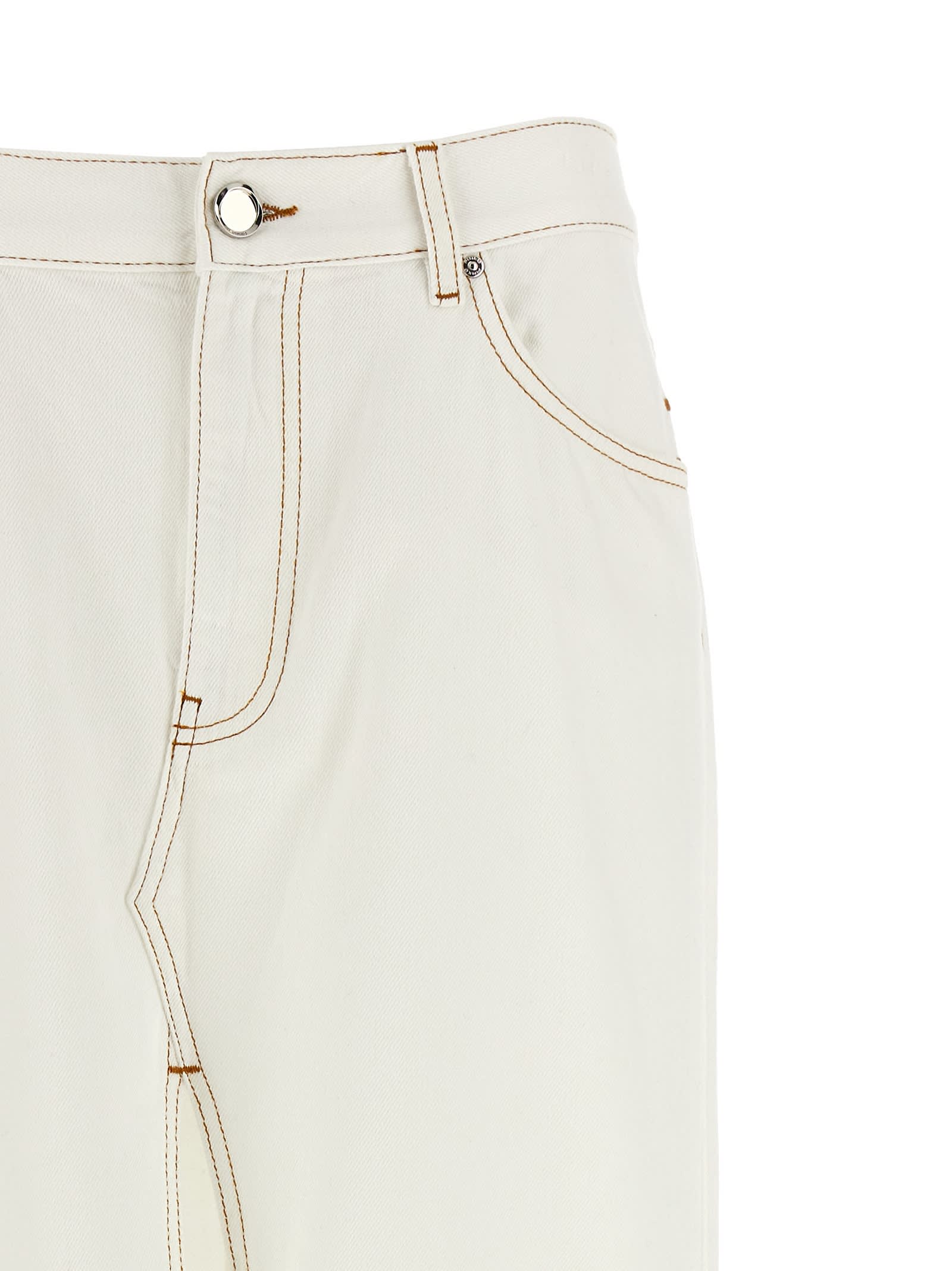 Shop Pinko Maxi Slit Skirt In White