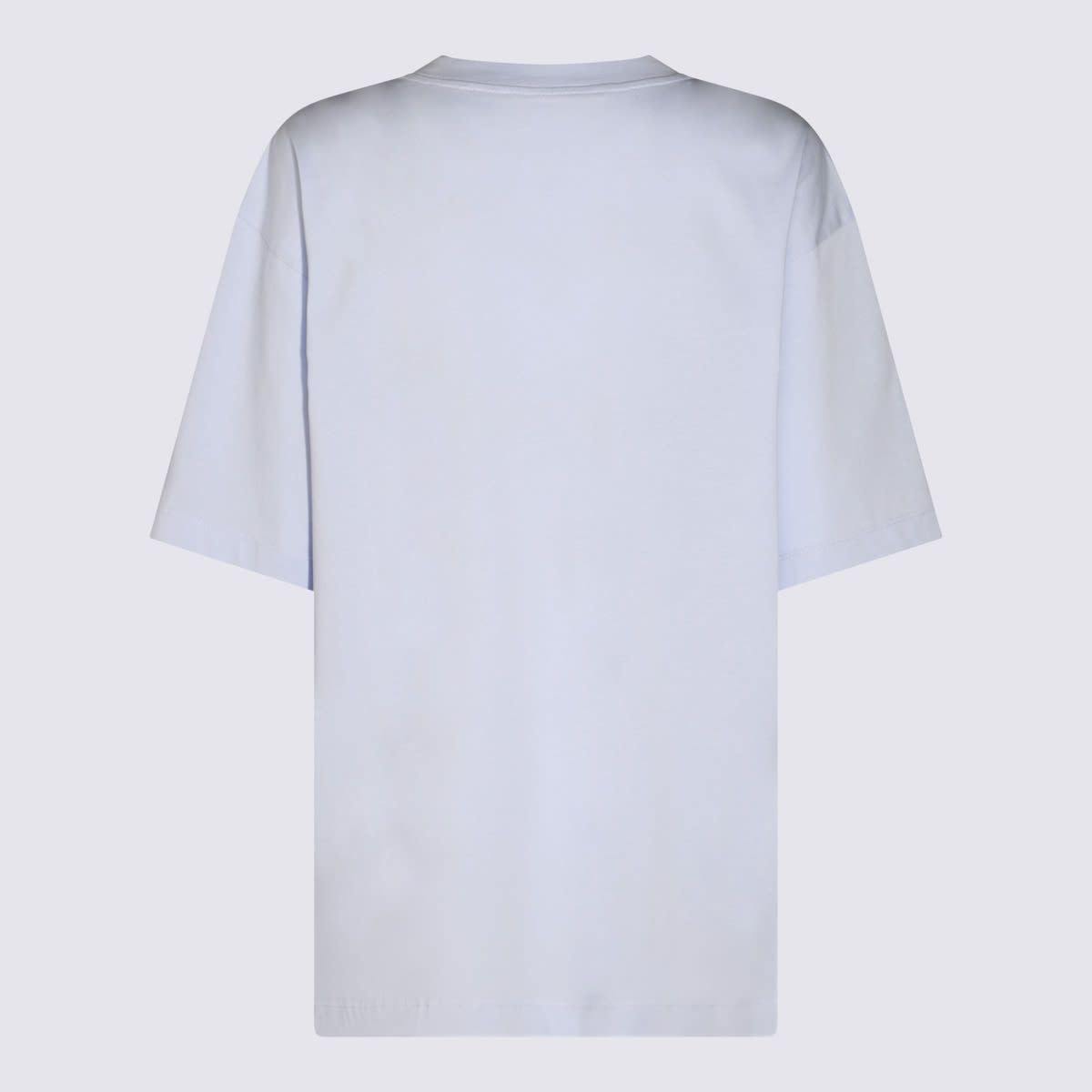 Shop Marni White Cotton T-shirt In Illusion Blue