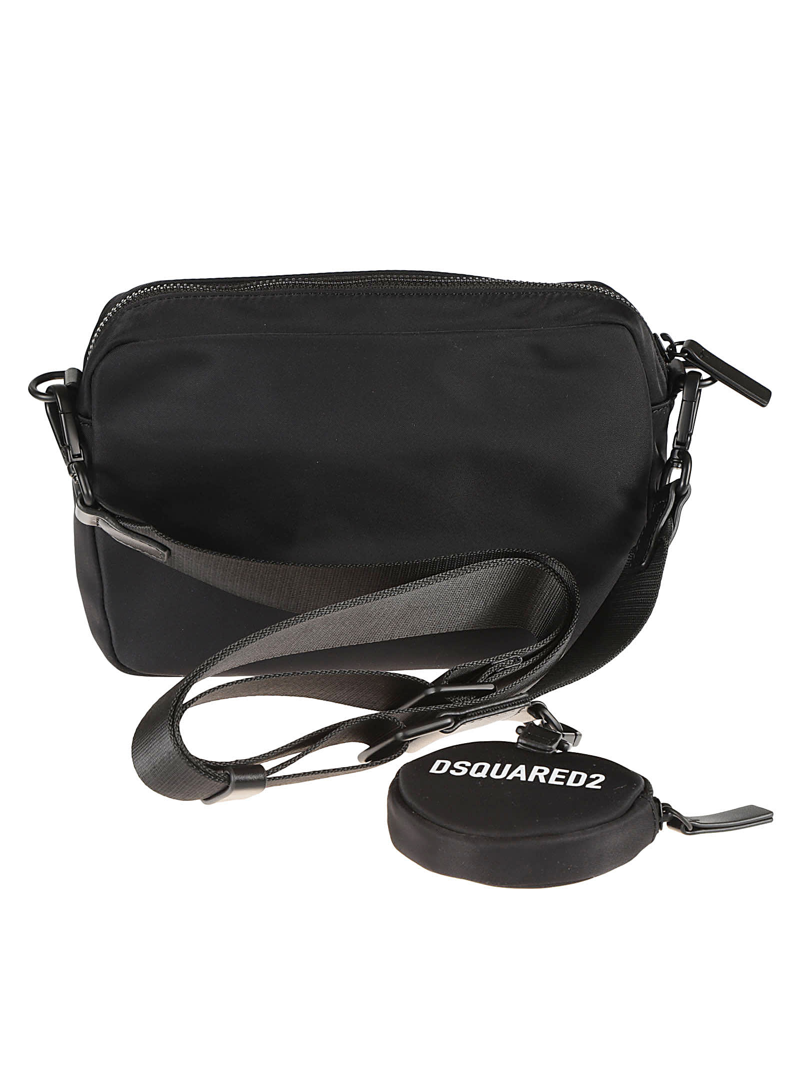 Shop Dsquared2 Icon Logo Print Messenger Bag In Nero