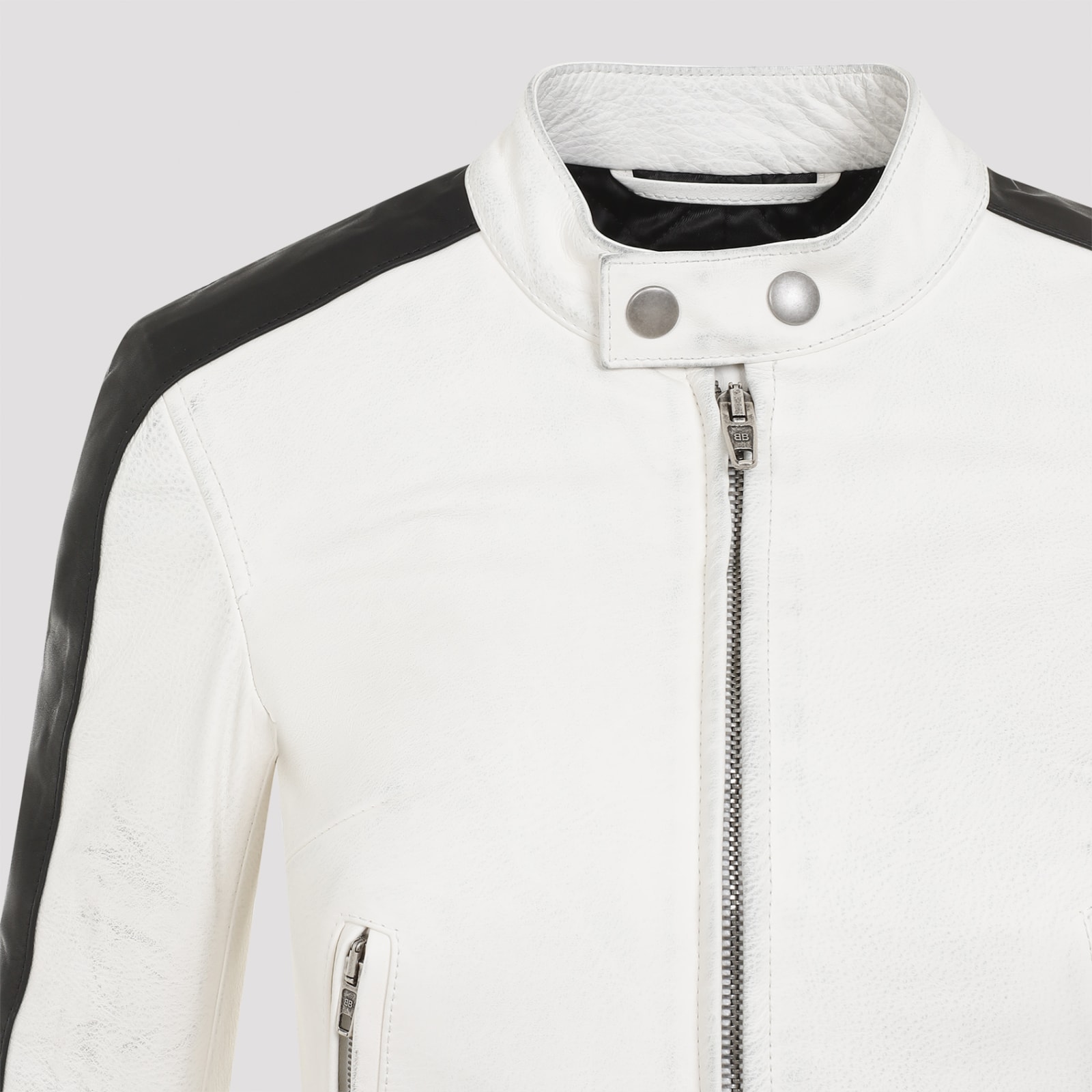 Shop Balenciaga Racer Jacket In Dirty White