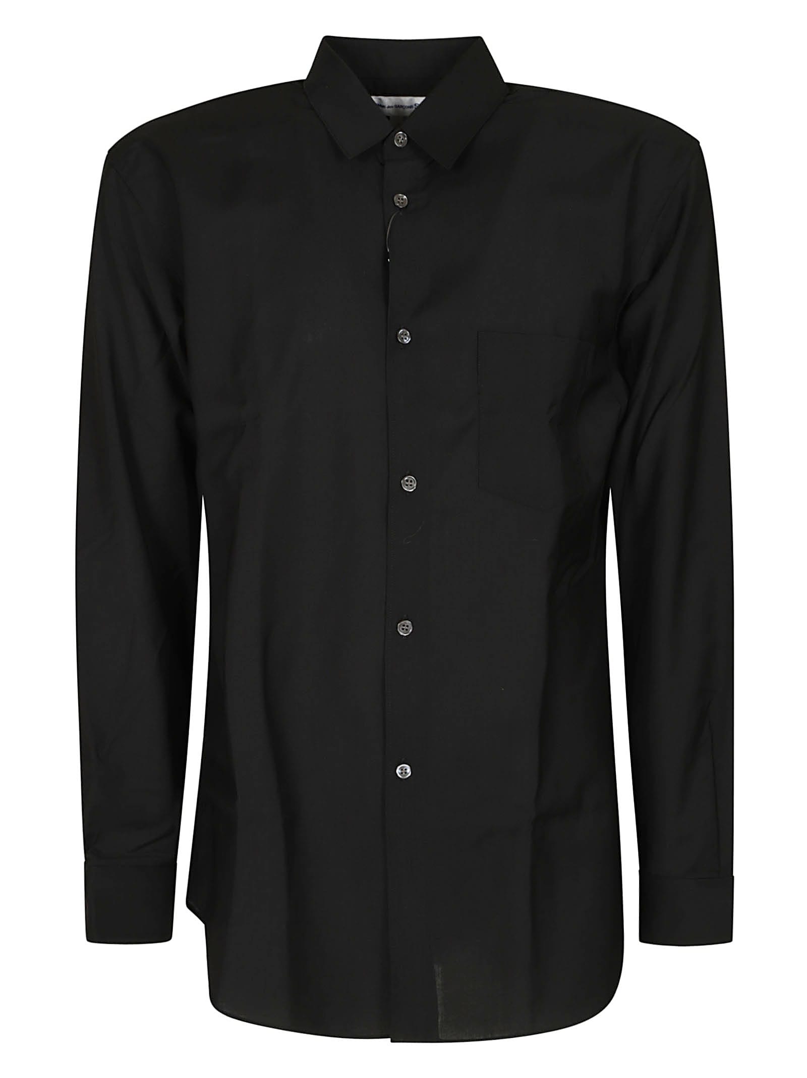 Comme Des Garçons Shirt Round Hem Plain Shirt In Black
