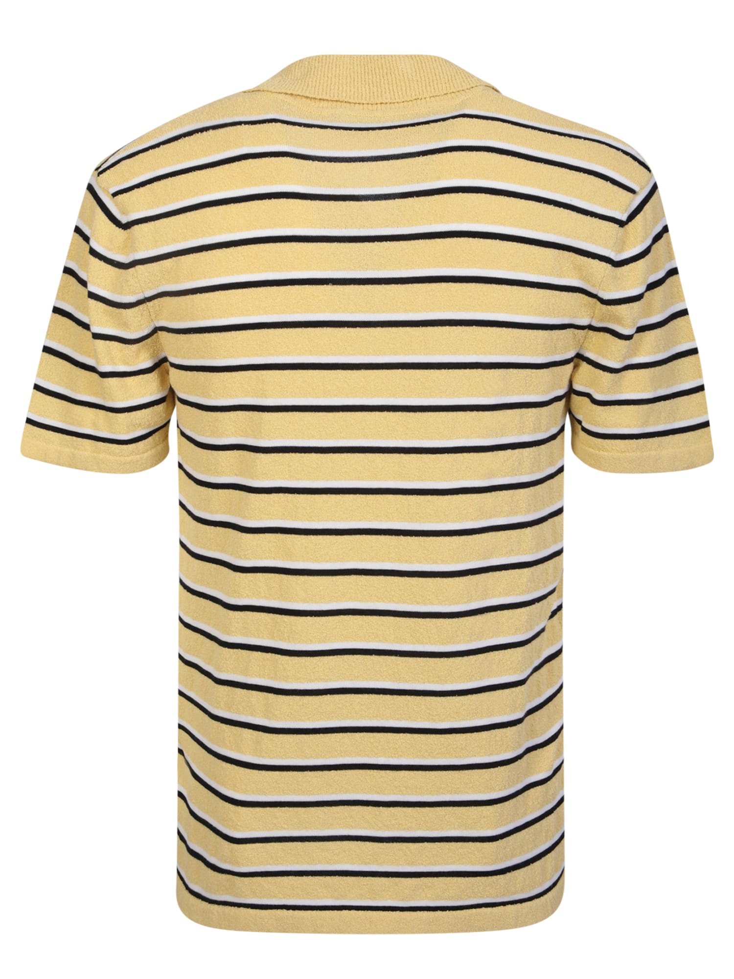Shop Palm Angels Stripes Motif Polo In Yellow