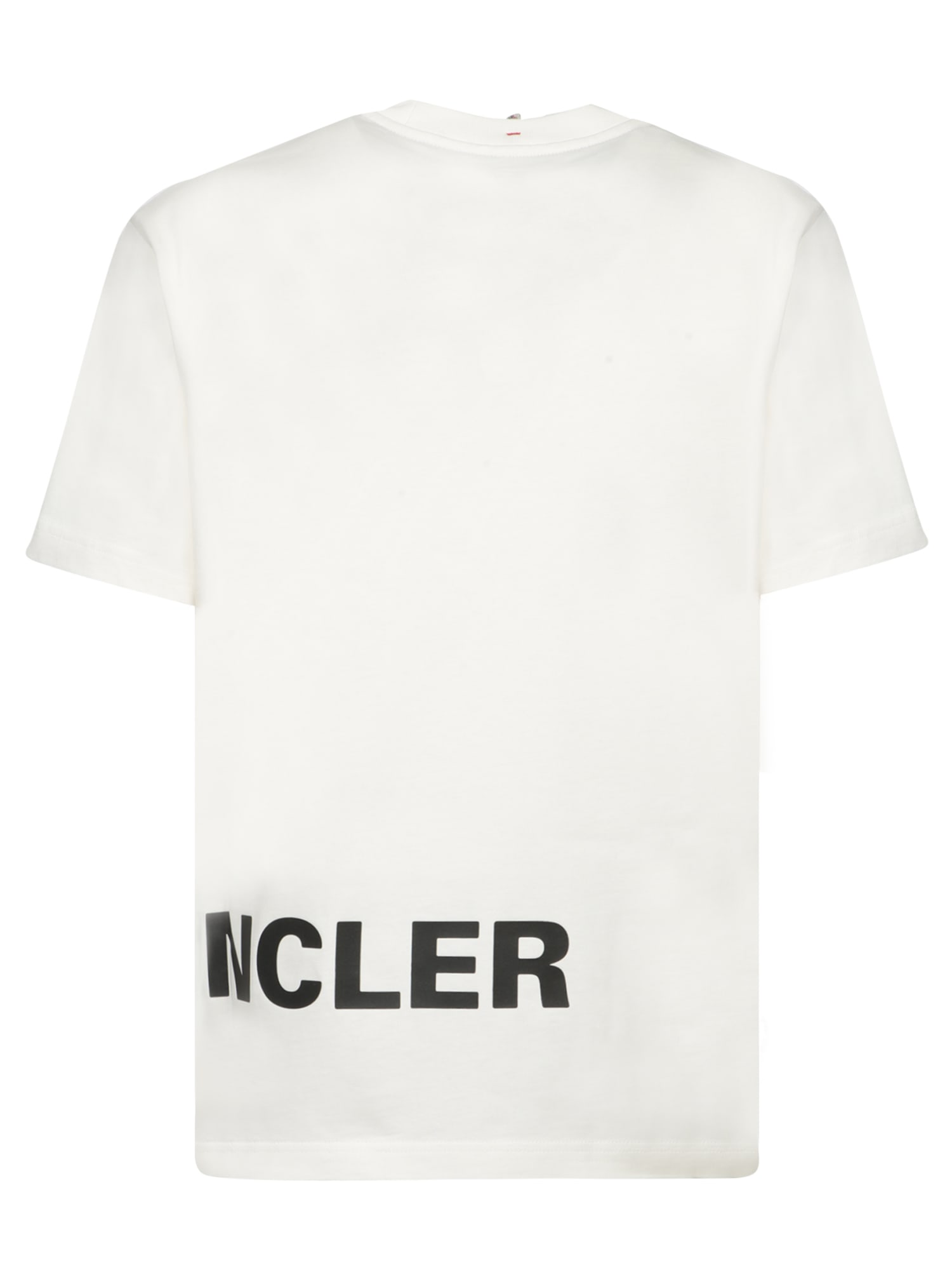 Shop Moncler Macro Logo White T-shirt