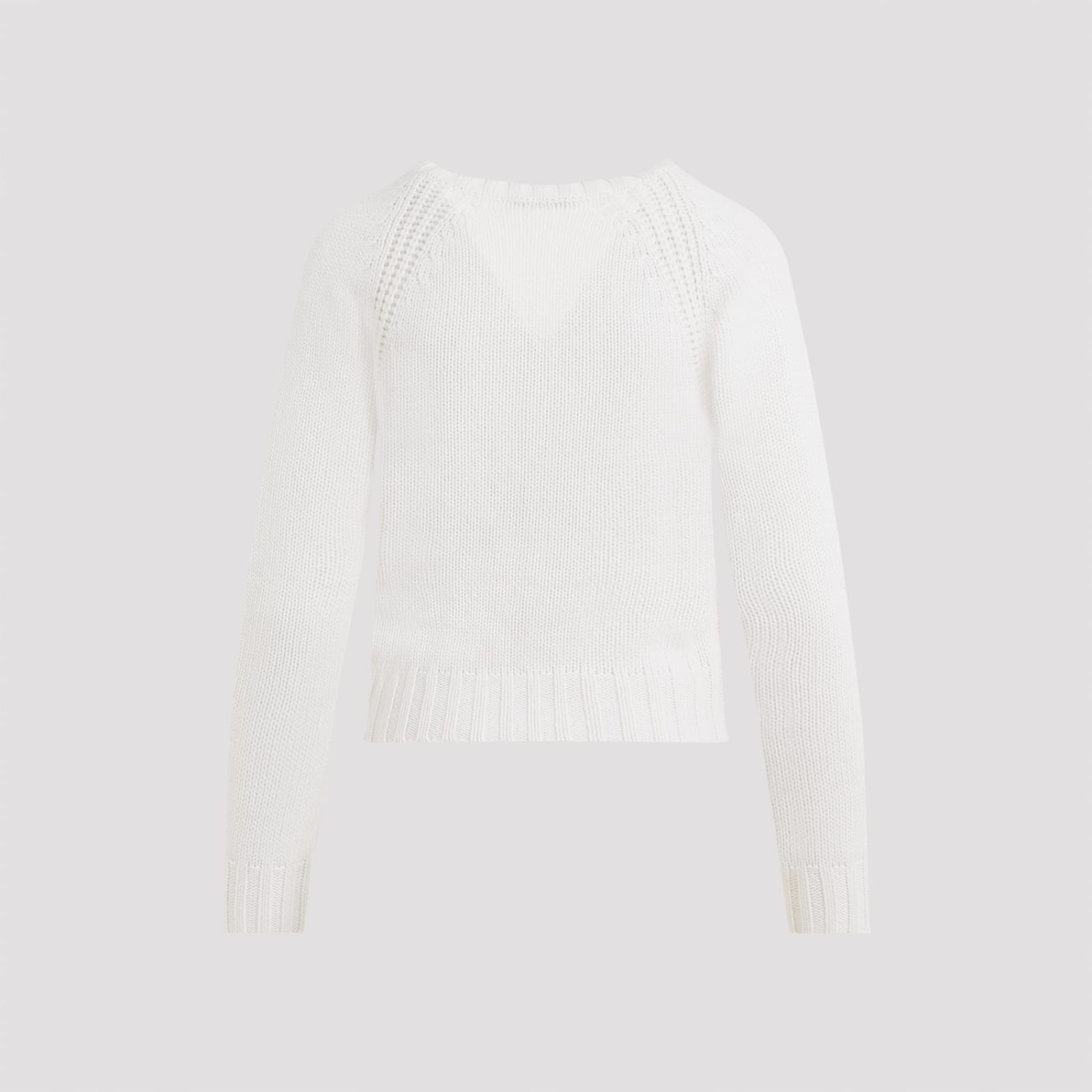 Shop Max Mara Cancan V-neck Cable Sweater In Crema