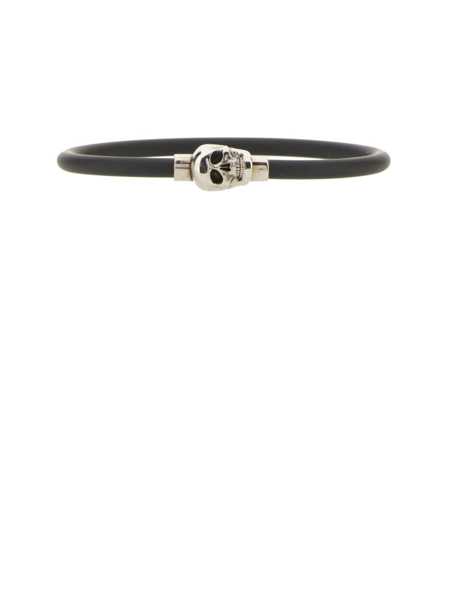 Shop Alexander Mcqueen Skull Bracelet In Black