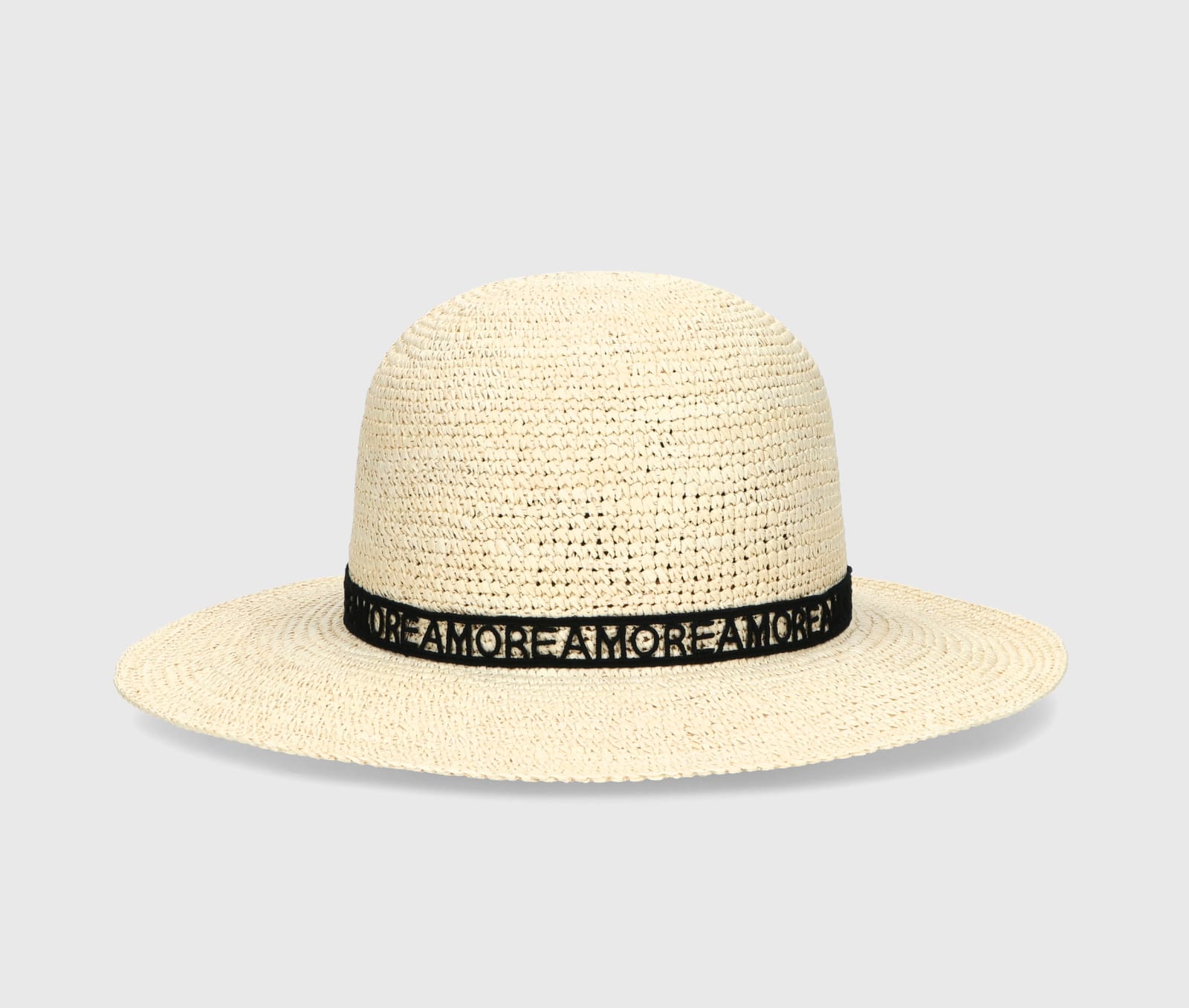 Shop Borsalino Violet Panama Crochet In Natural, Patterned Black Hat Band