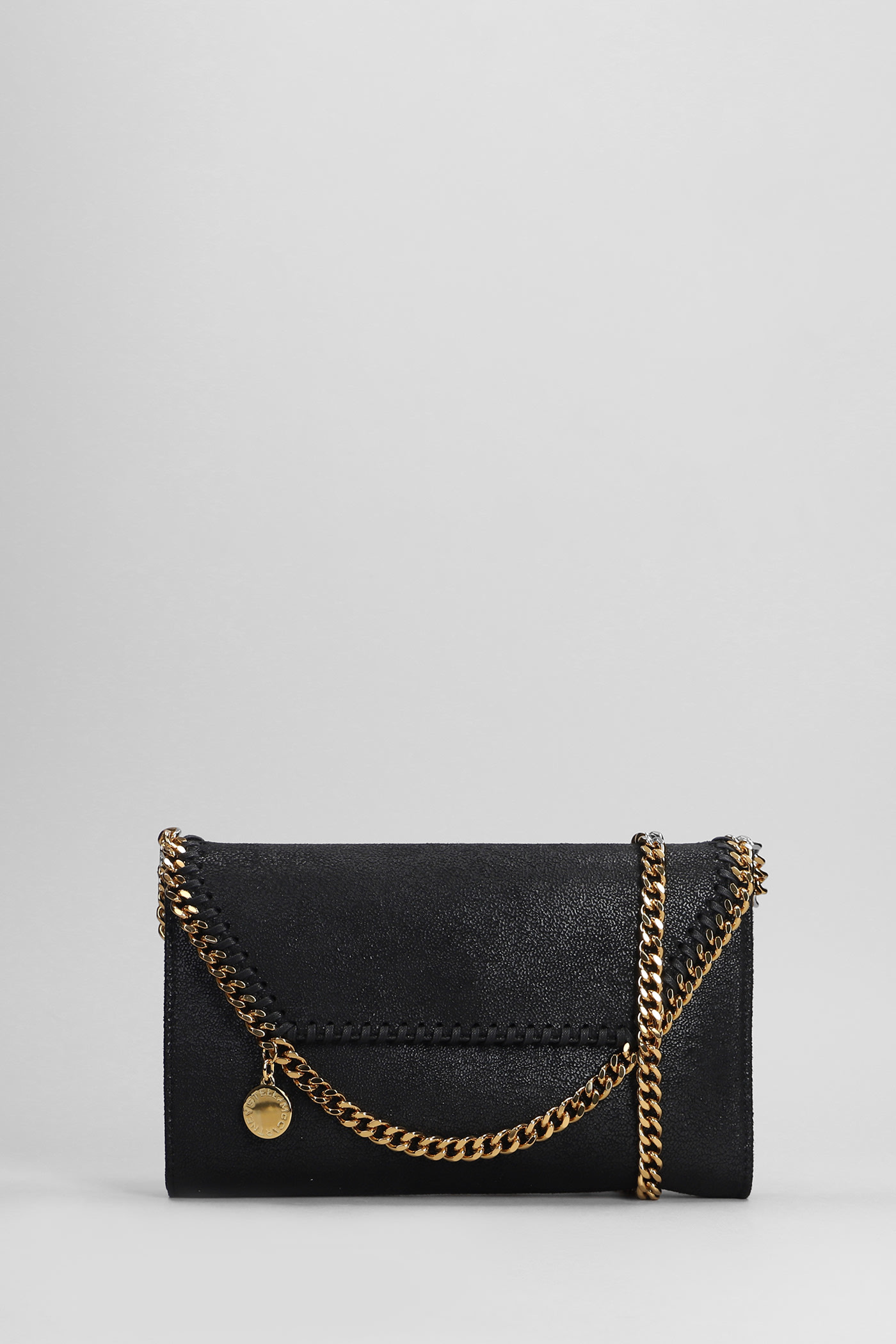 Shop Stella Mccartney Falabella Shoulder Bag In Black Polyester