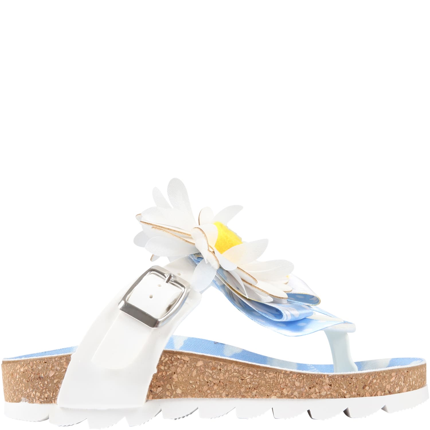 Monnalisa Multicolor Flip-flop For Girl With Daisy