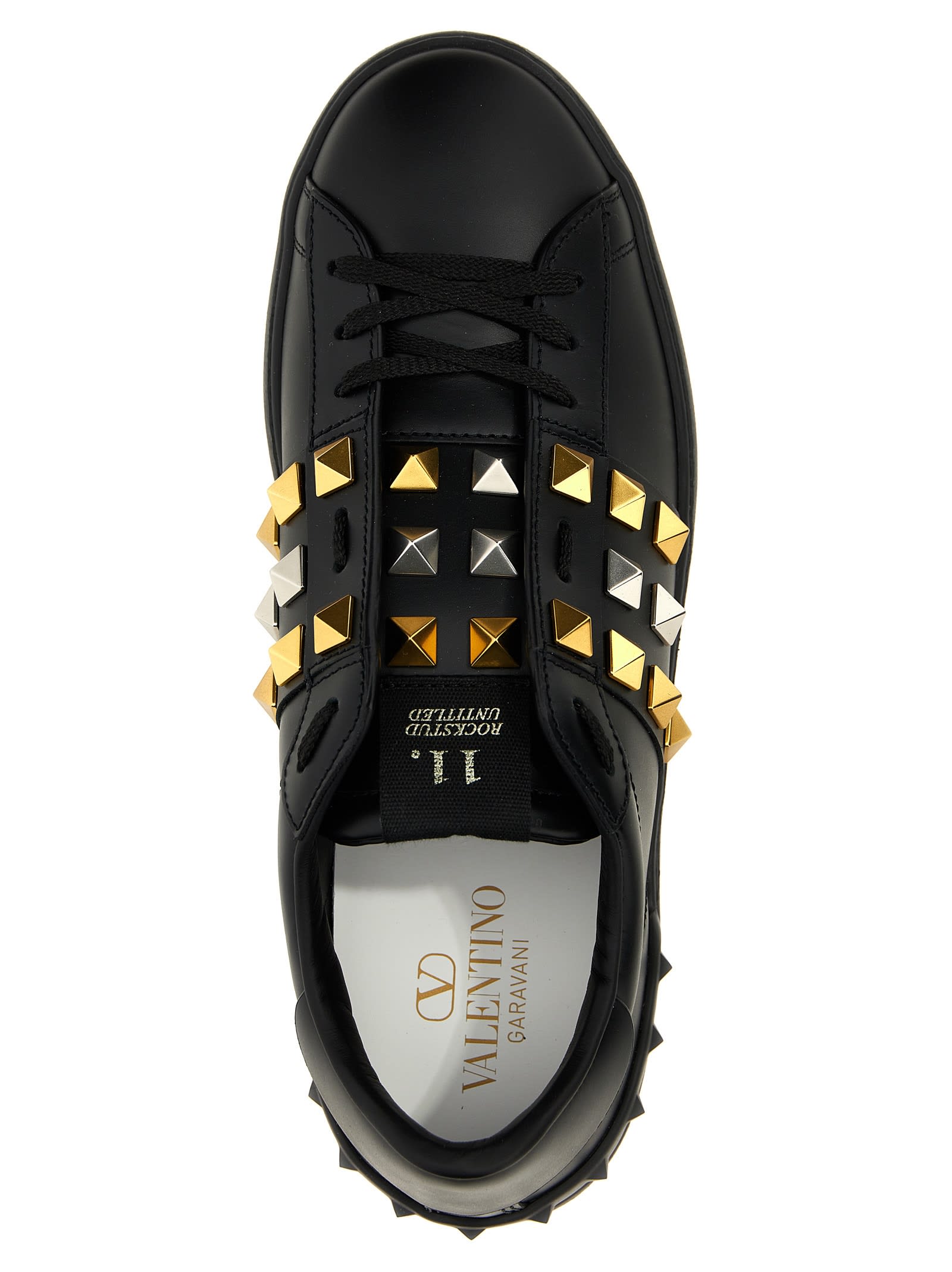 Valentino Garavani Men Rockstud Untitled Sneakers In Black