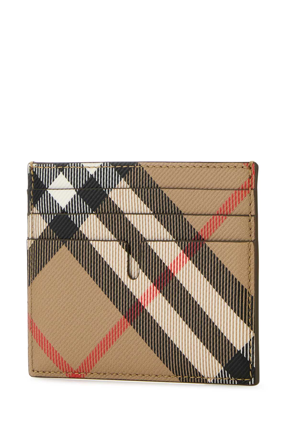 Shop Burberry Embroidered Canvas Card Holder In Sand