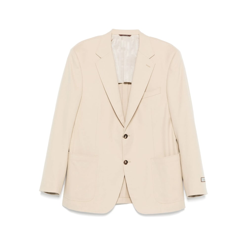 Canali Long Sleeve Blazer In Neutral