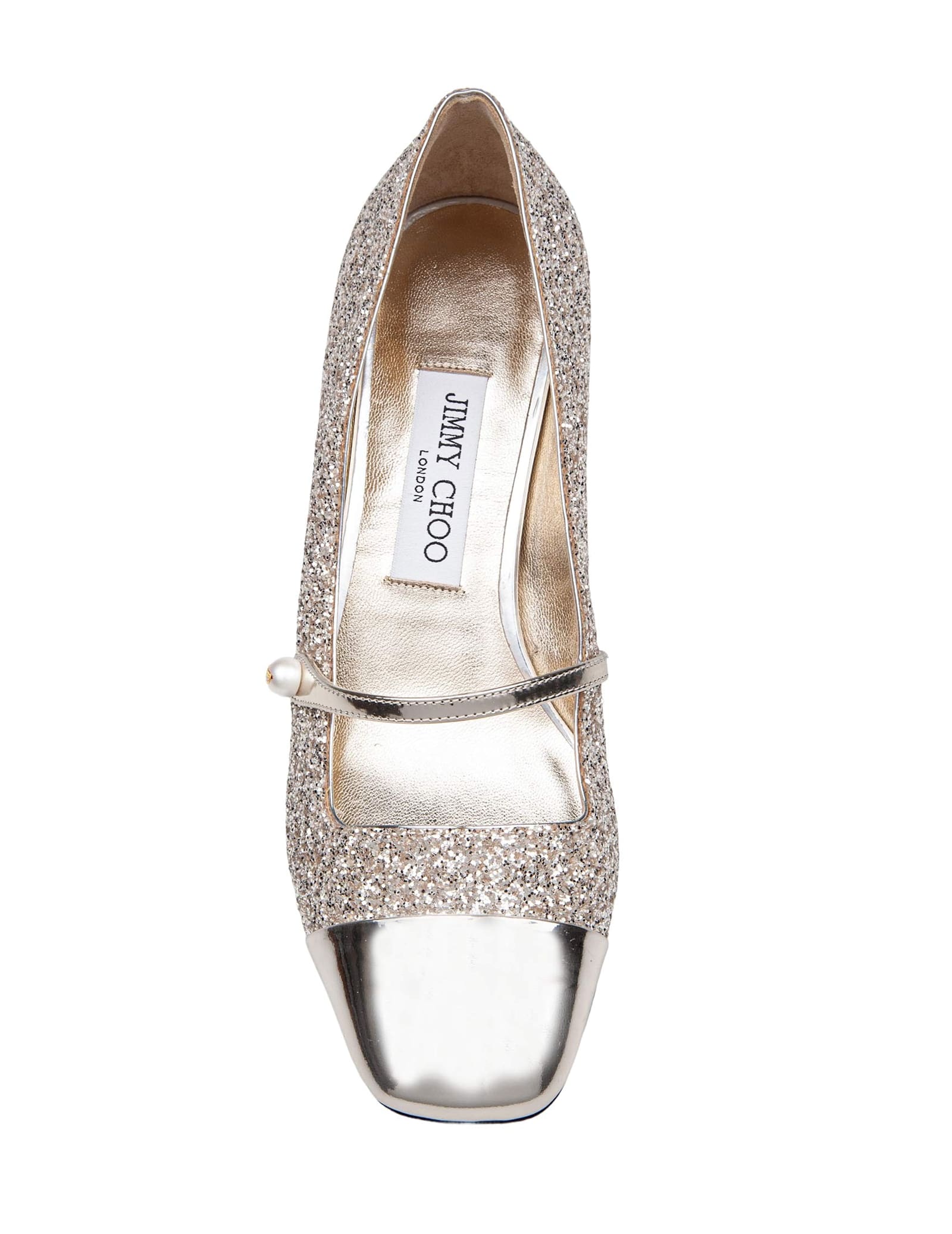 Jimmy Choo Glitter And Laminated Leather Pumps Color Gold And Sand In Gold/sand