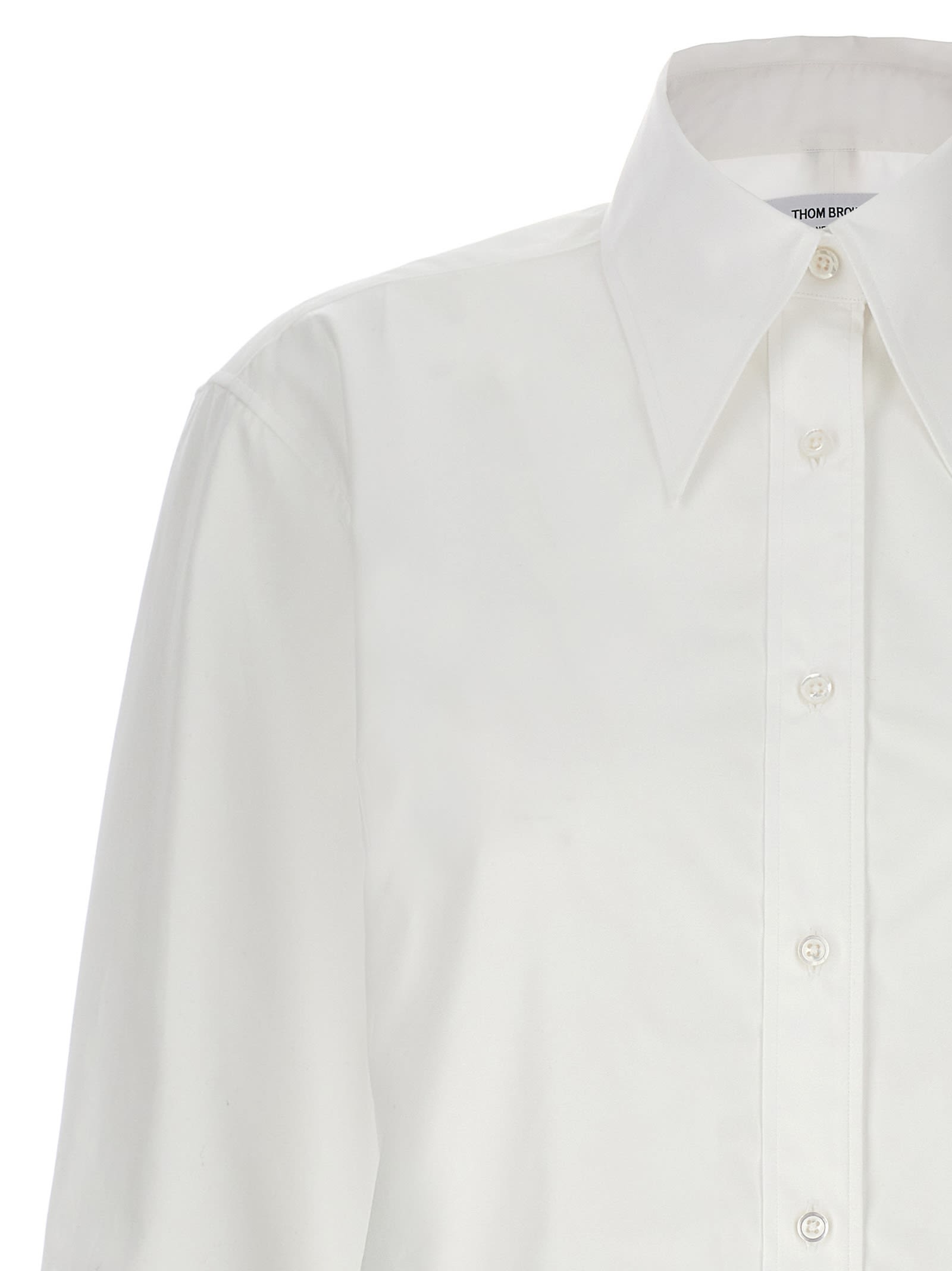 Shop Thom Browne Exaggerated Point Collar Shirt In White