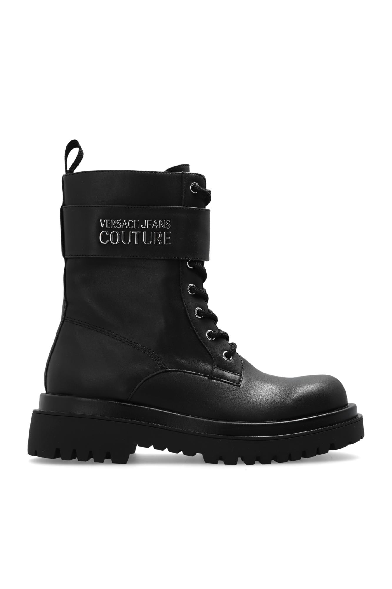 VERSACE JEANS COUTURE ANKLE BOOTS WITH LOGO