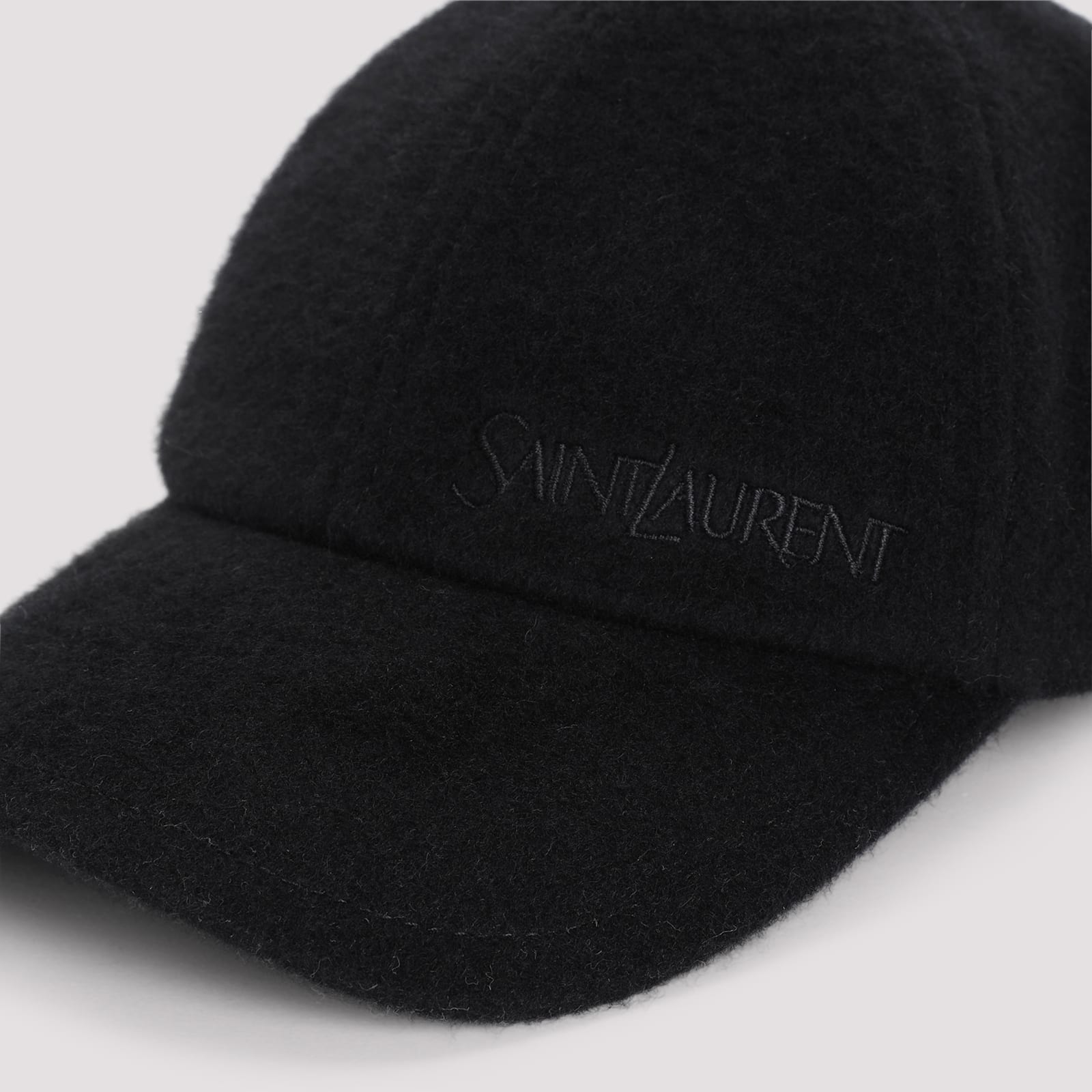 Shop Saint Laurent Sl Embroidered Hat In Nero