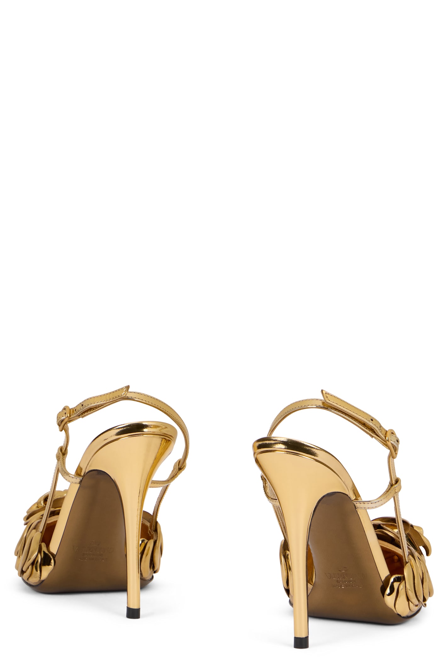 Valentino Elegant High-heeled Slingbacks In Gold In Gold