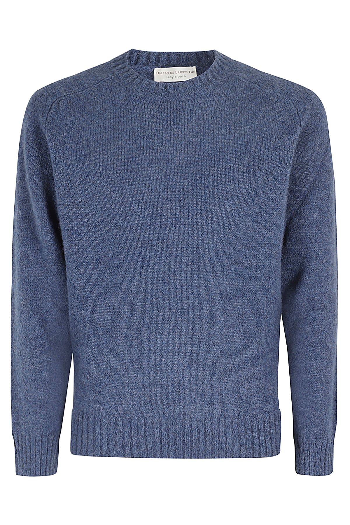 Shop Filippo De Laurentiis Girocollo Spalla Martello In Blu Denim