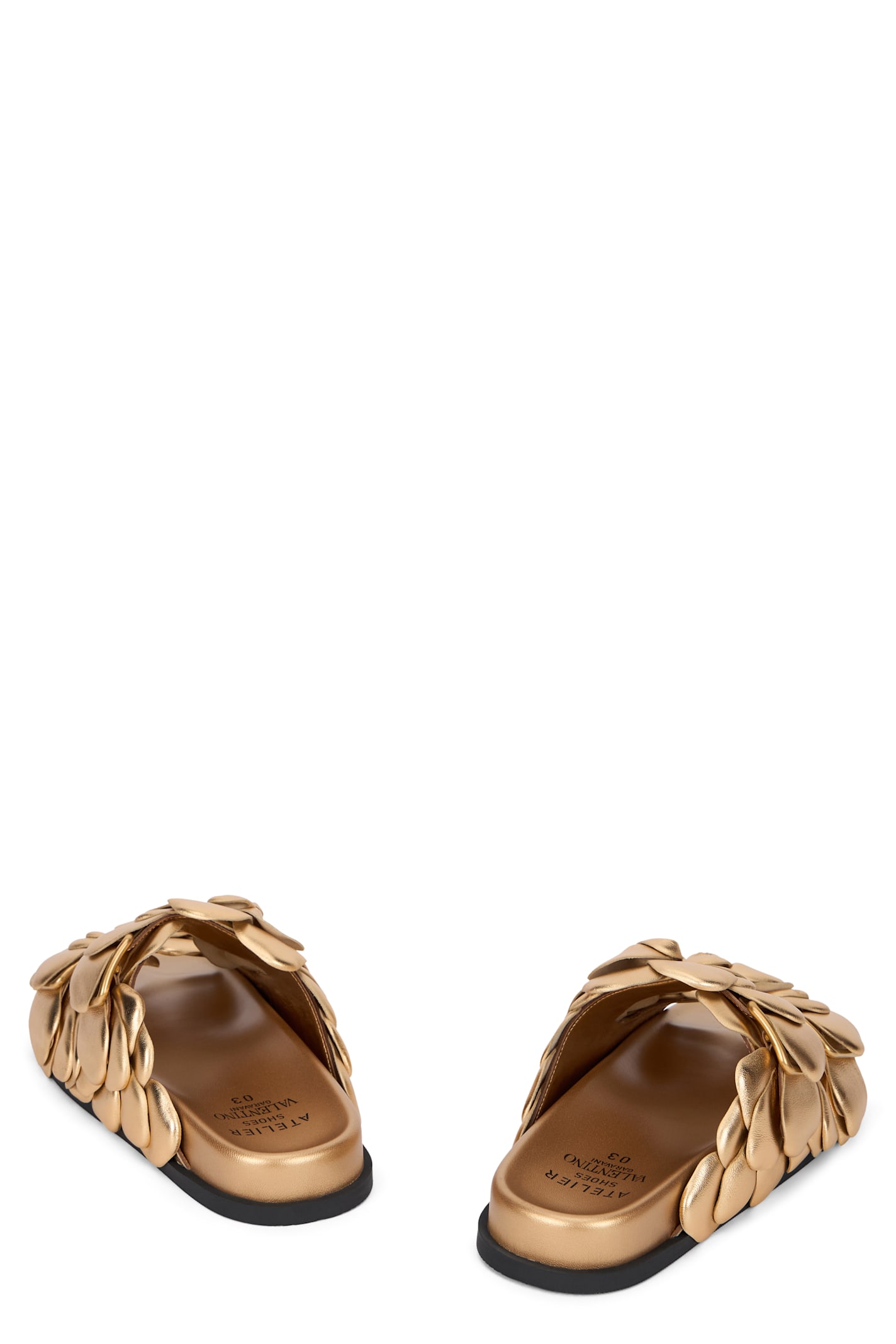 Valentino Slides In Leather In Multi