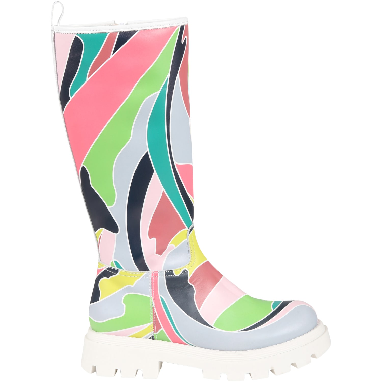 Emilio Pucci Multicolor Boots For Girl With Iconic Print