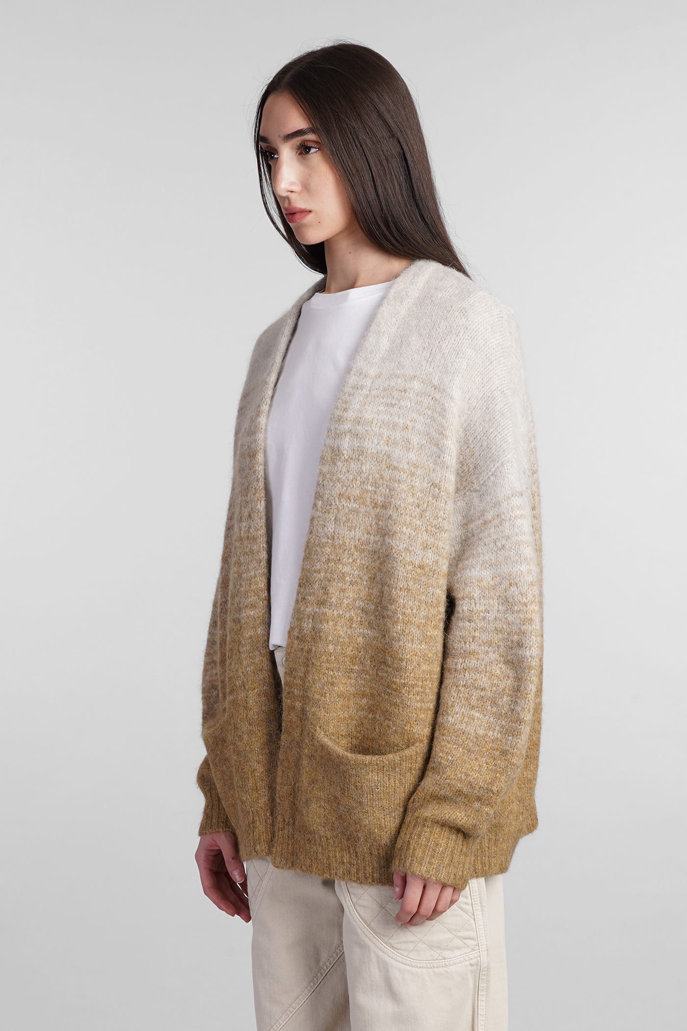 Shop Marant Etoile Danea Cardigan In Yellow Wool