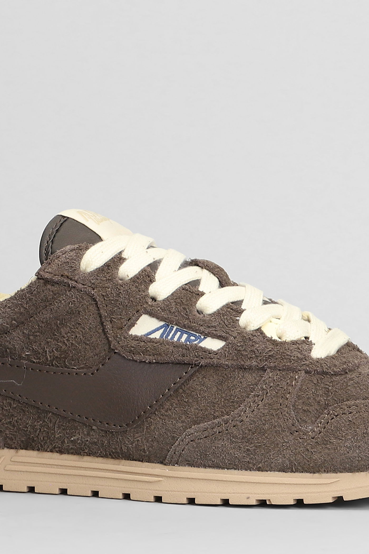 Autry Windspin Panelled Brushed Suede Sneakers In Brown