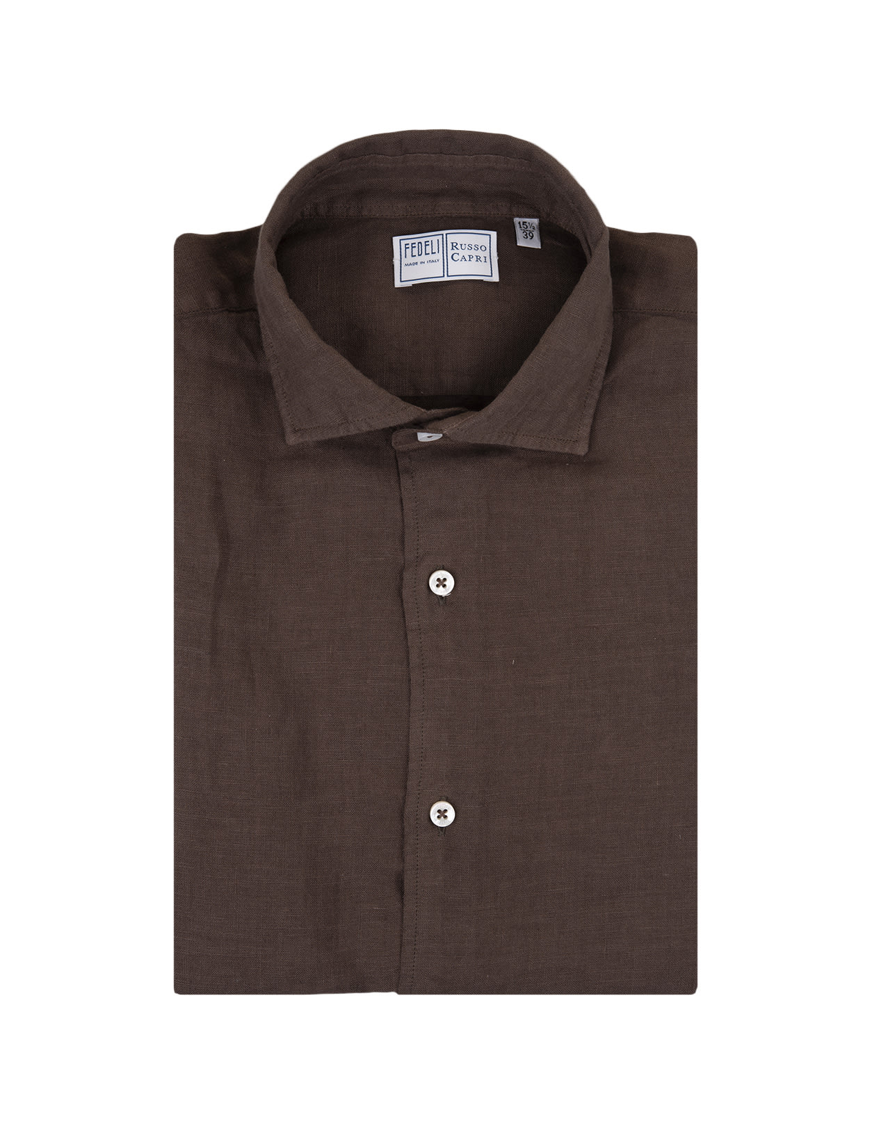 Shop Fedeli Nick Shirt In Brown Linen