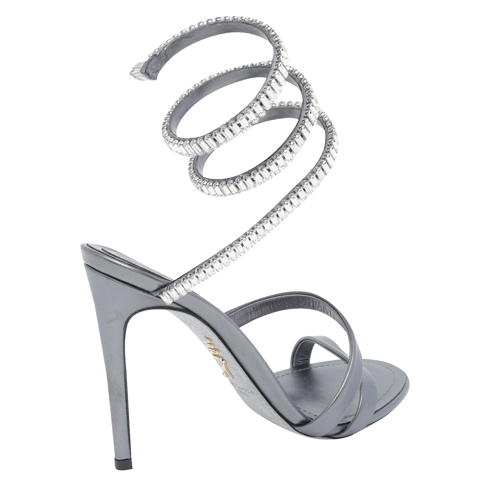 René Caovilla Round-toe High-heeled Sandals In Gray